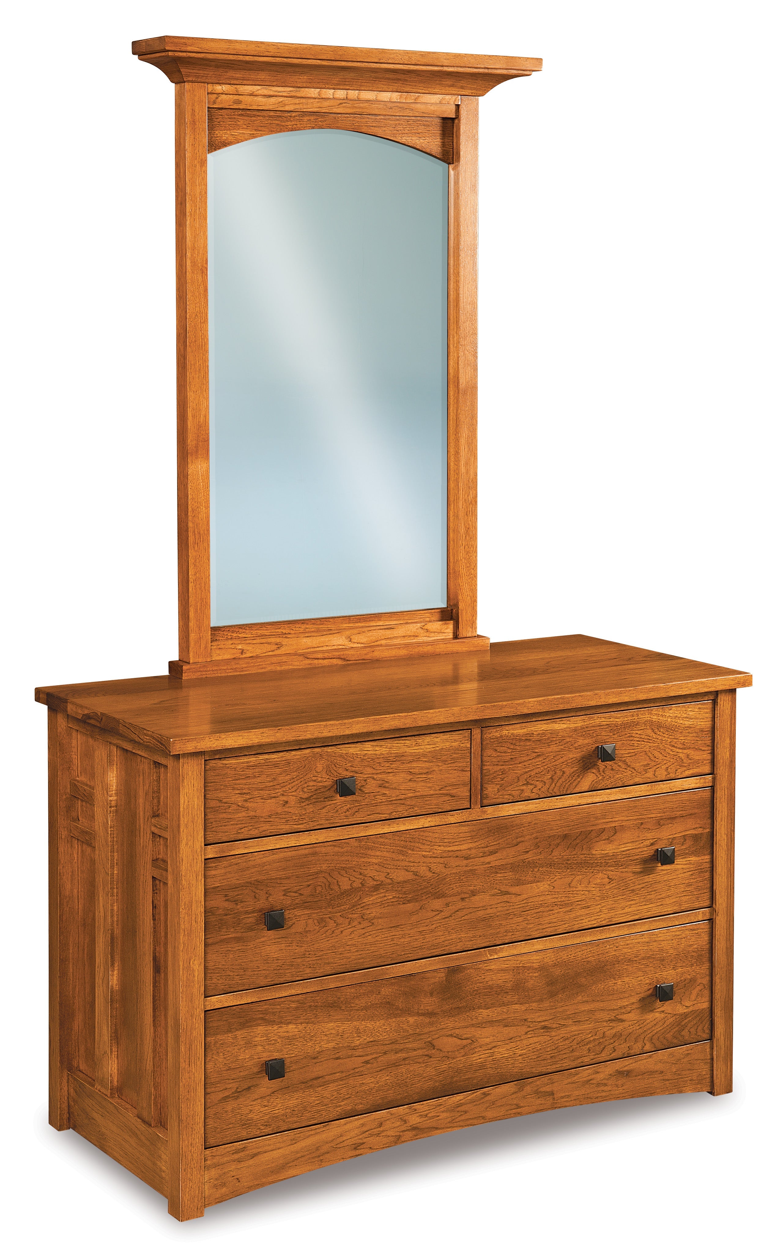 american made amish kascade four drawer dresser with mirror