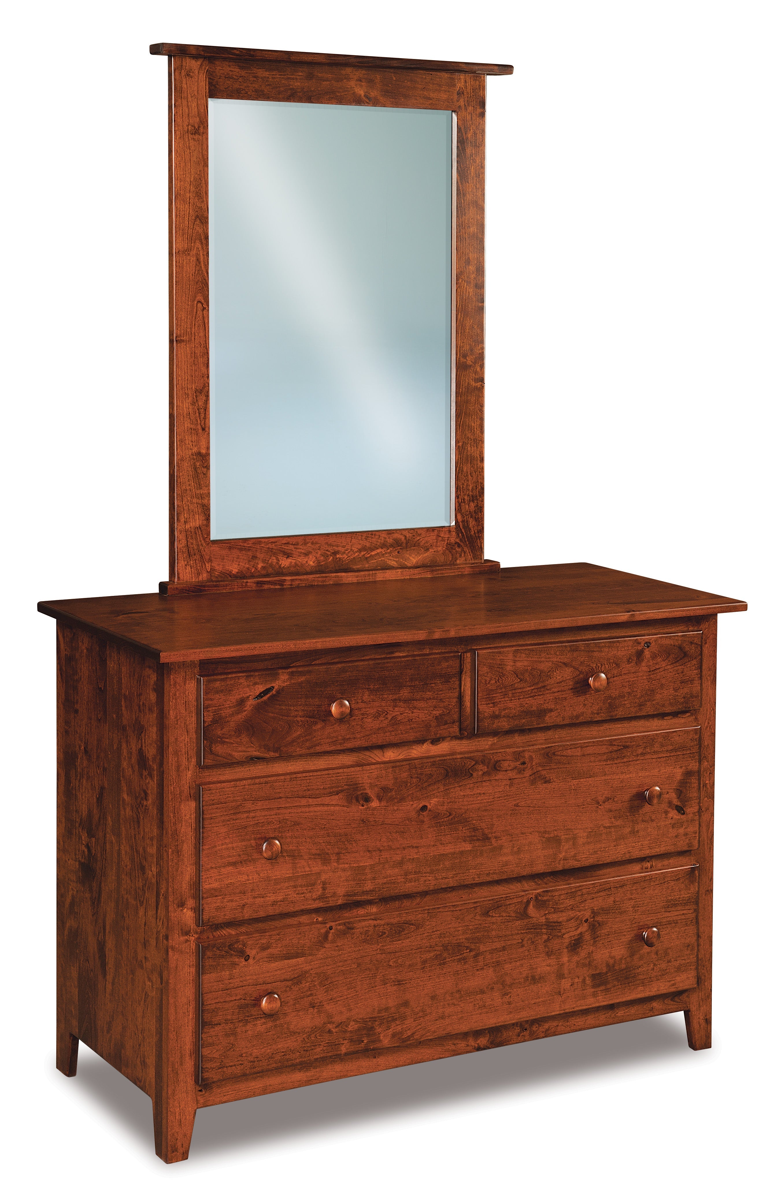 american made amish shaker four drawer dresser with mirror