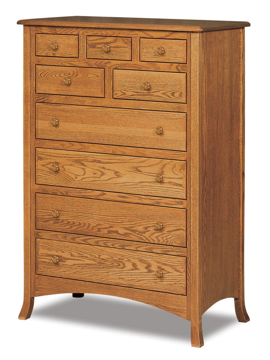 american made amish carlisle nine drawer bedroom chest
