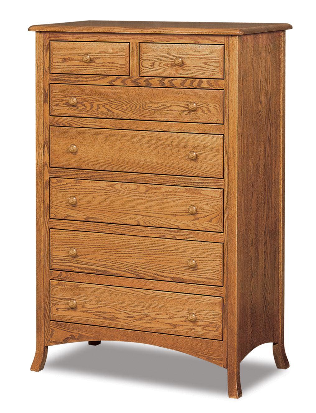 american made amish carlisle seven drawer chest