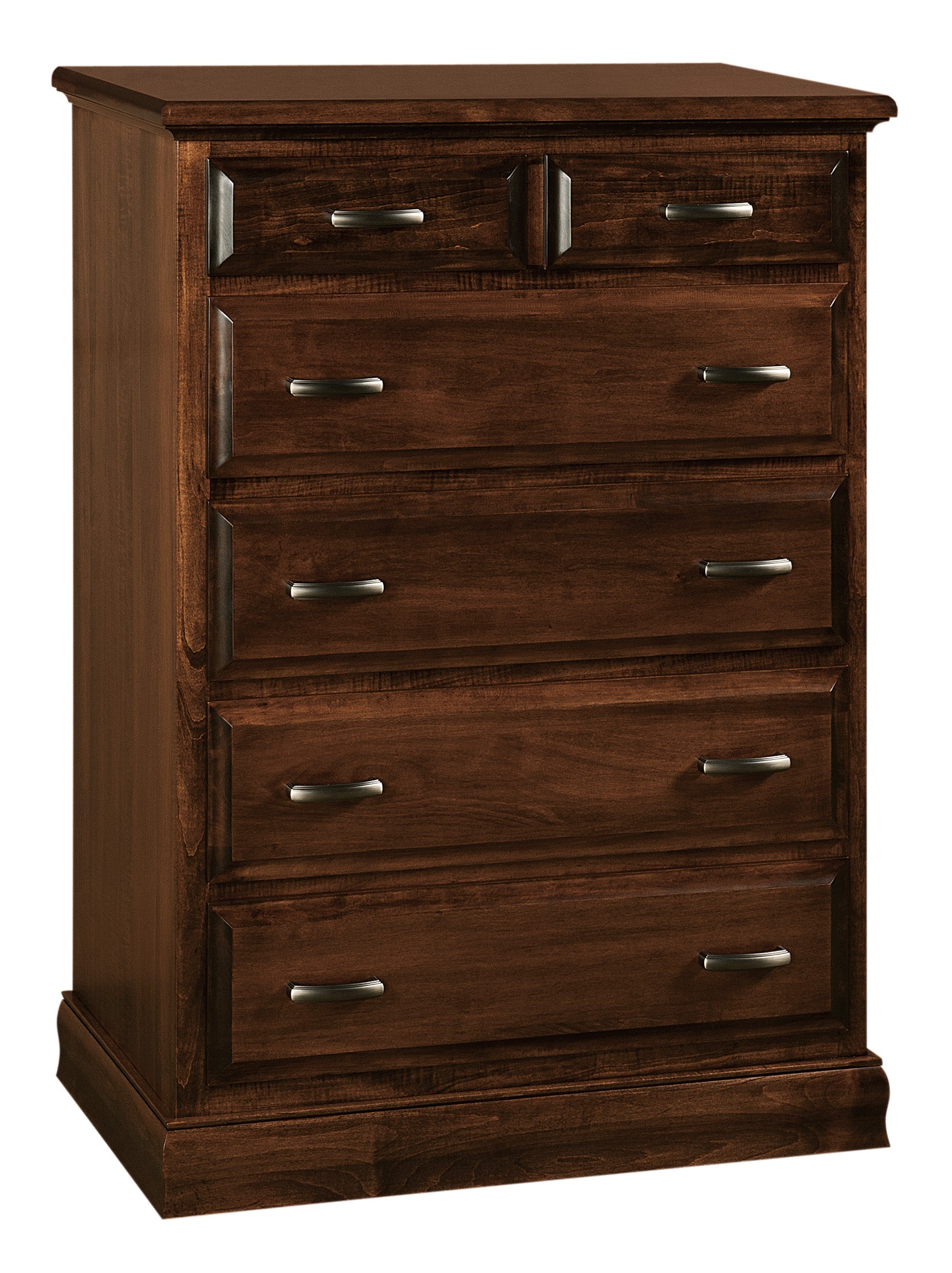 amerian made amish adrianna six drawer chest in brown maple with coffee stain