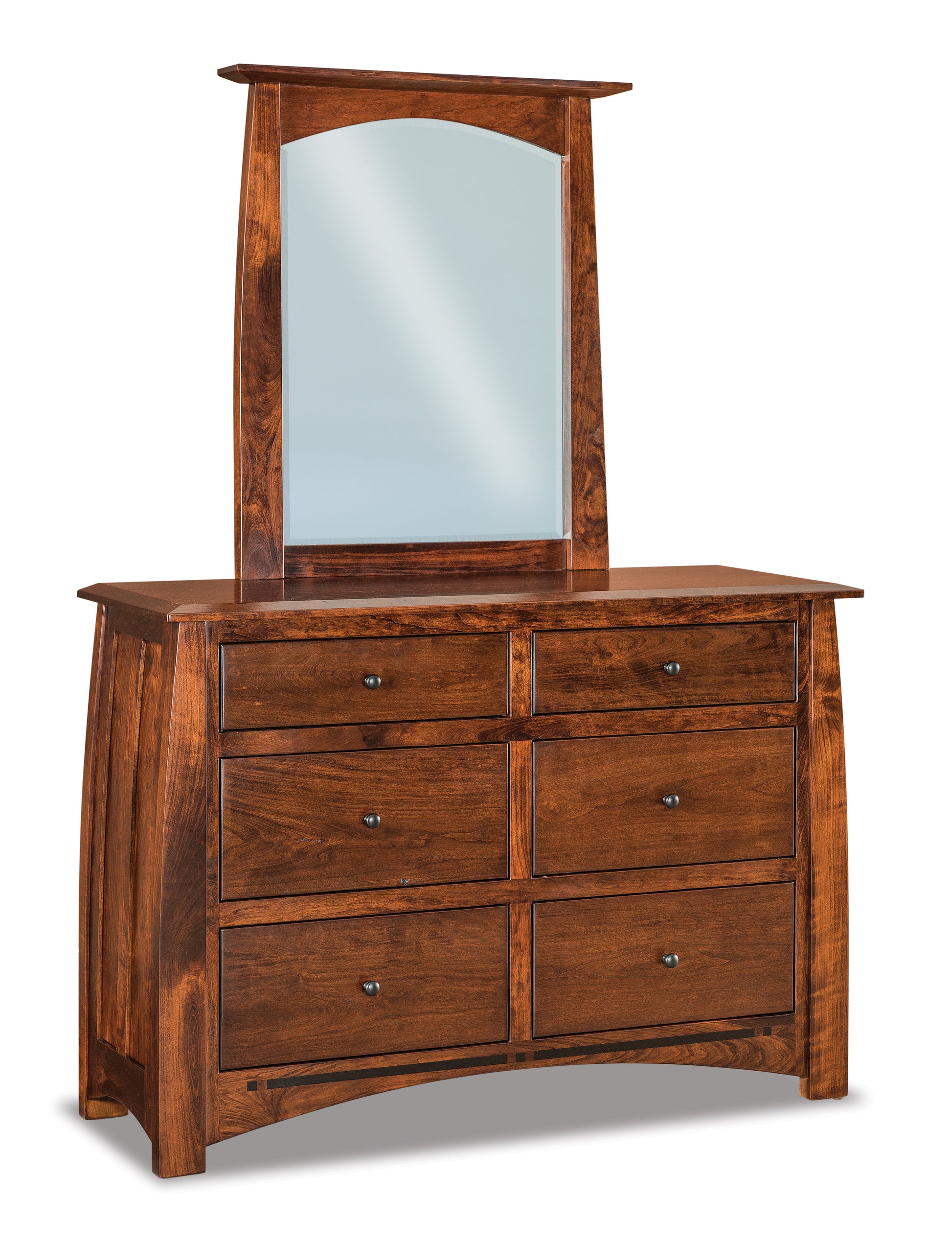 american made amish boulder creek six drawer dresser with mirror