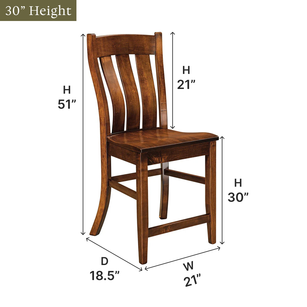 Amish Chesterton Bar Chair