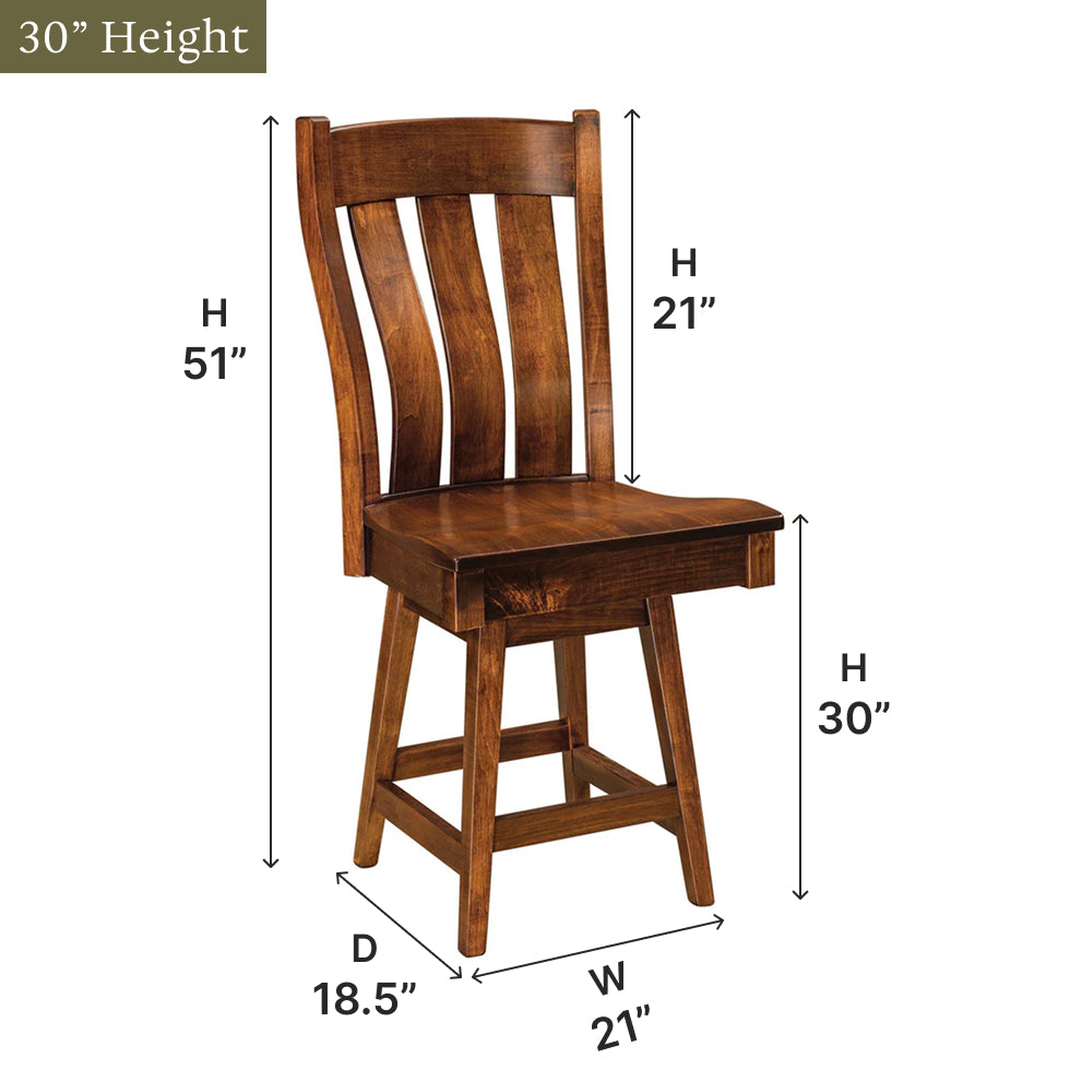 Amish Chesterton Swivel Bar Chair