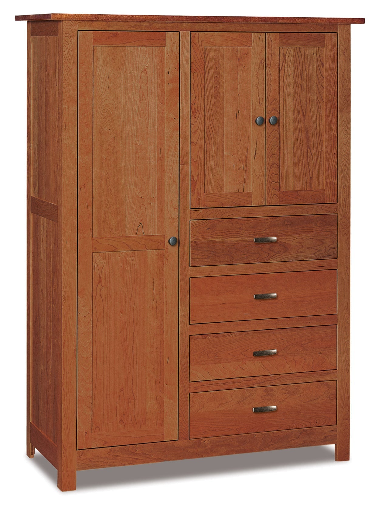 Amish Flush Mission Four Drawer Three Door Chifferobe