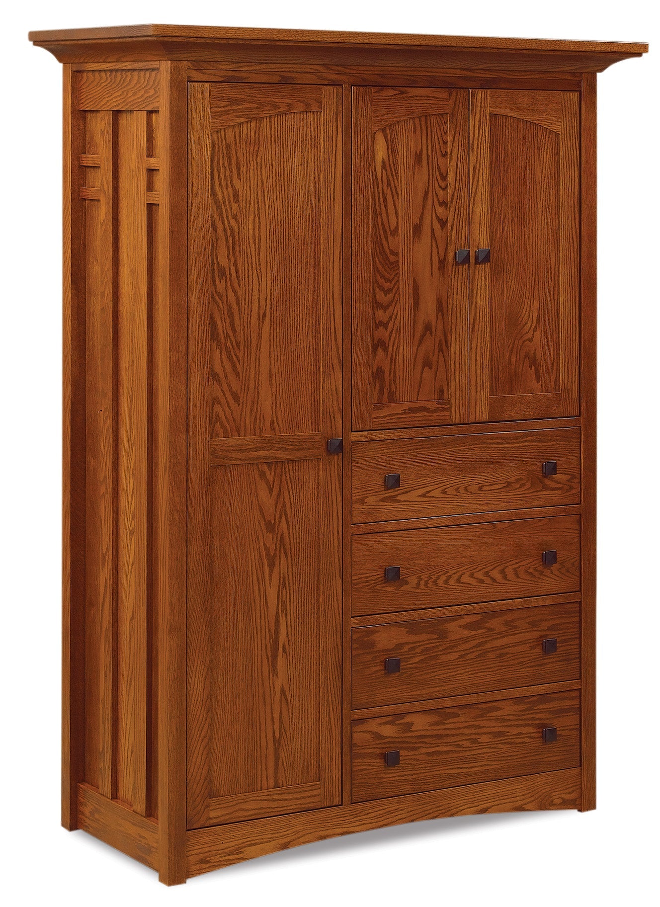 american made amish kascade four drawer three door armoire