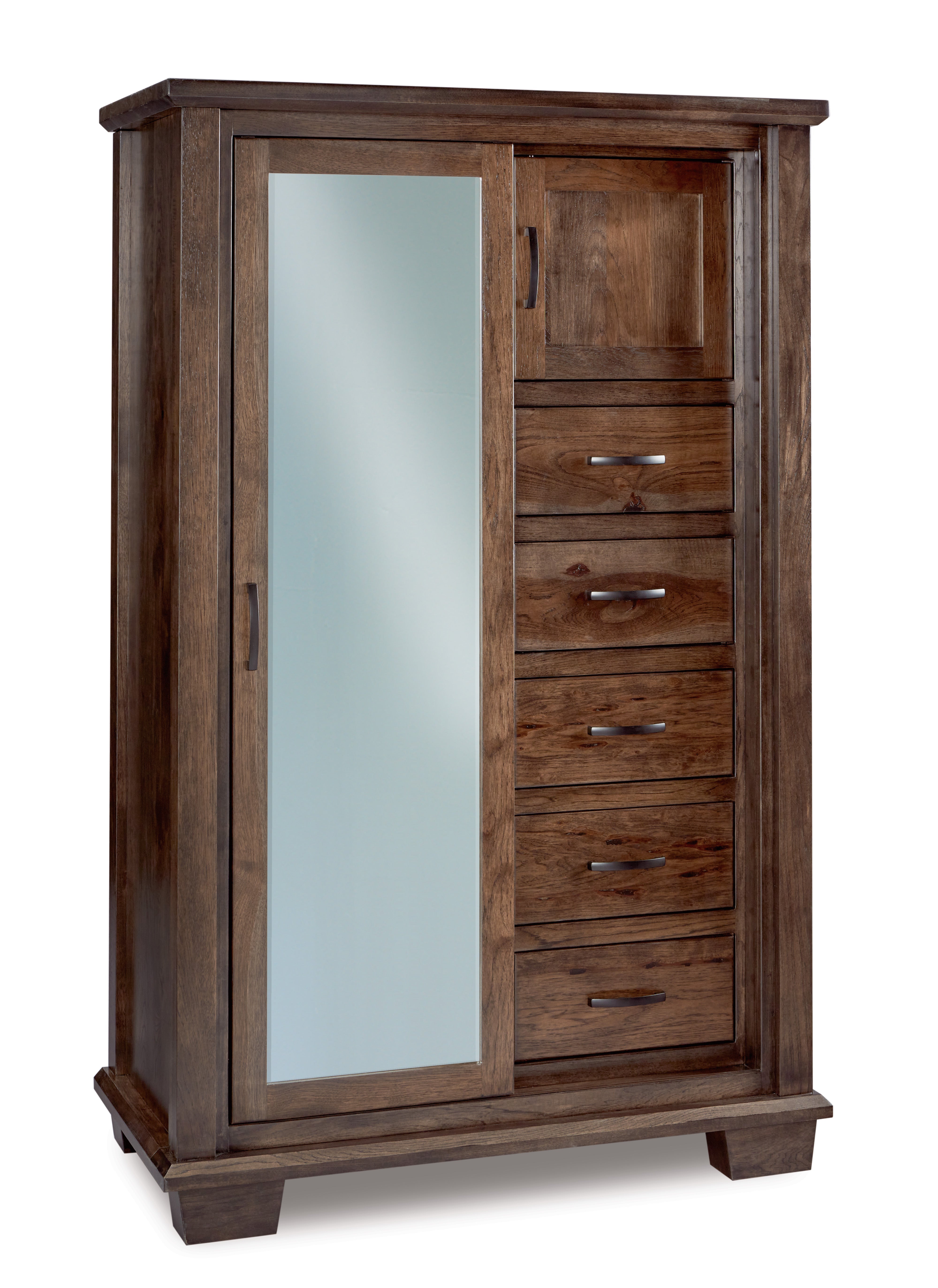 american made amish burlington full length mirror five drawer one door chifferobe