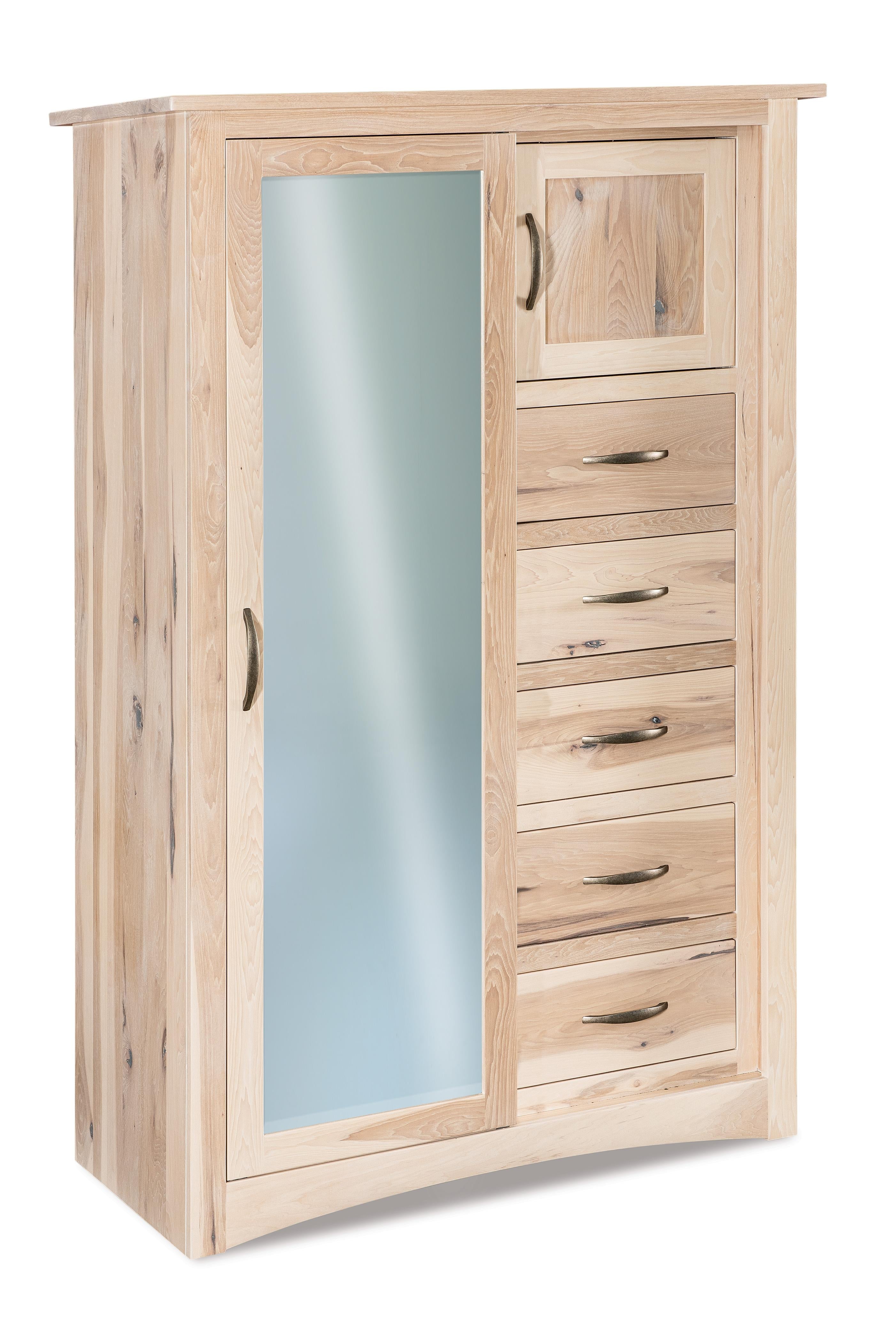 american made amish denver five drawer one door armoire with full length mirror