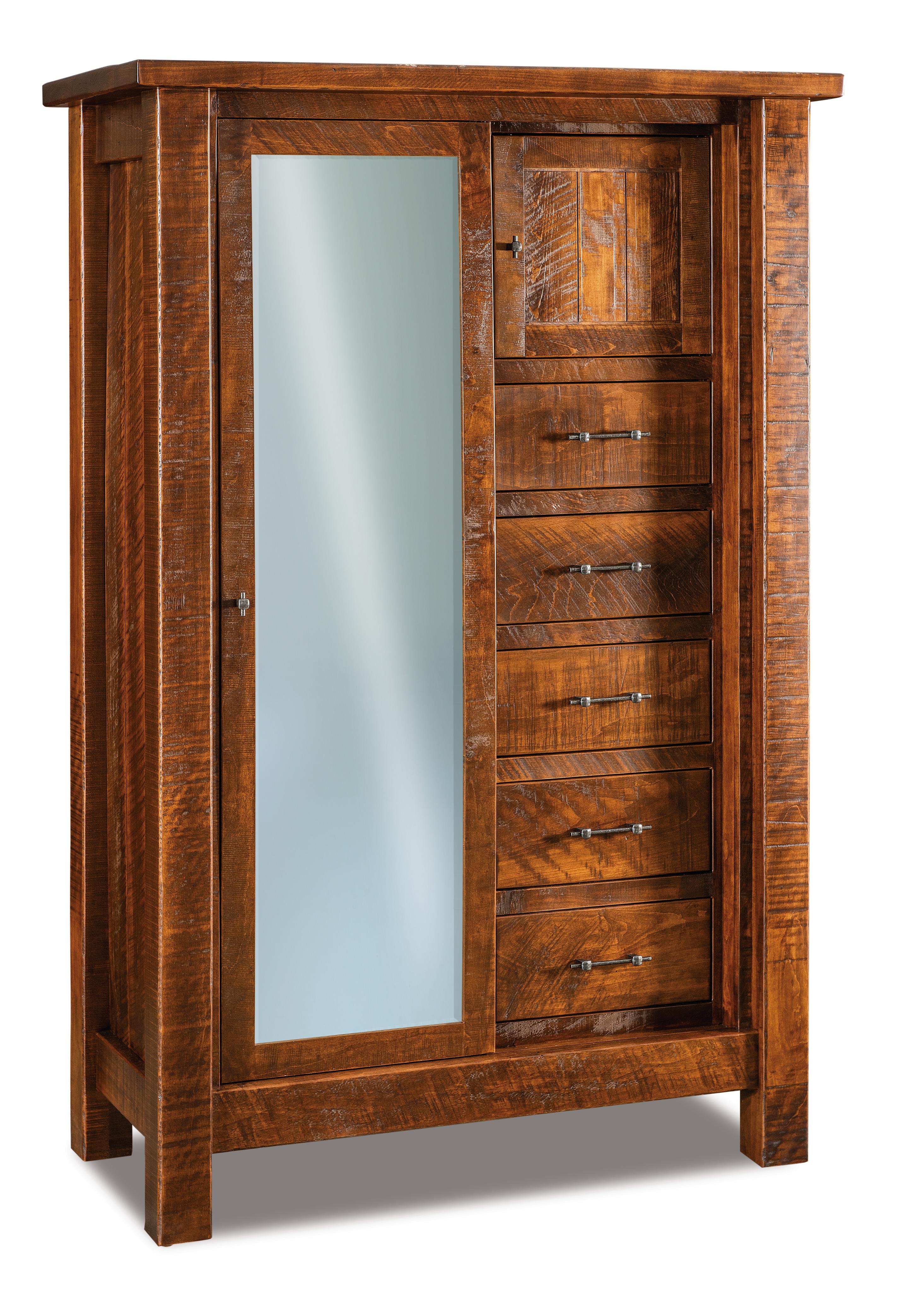 american made amish yellowstone five drawer one door armoire with full length mirror