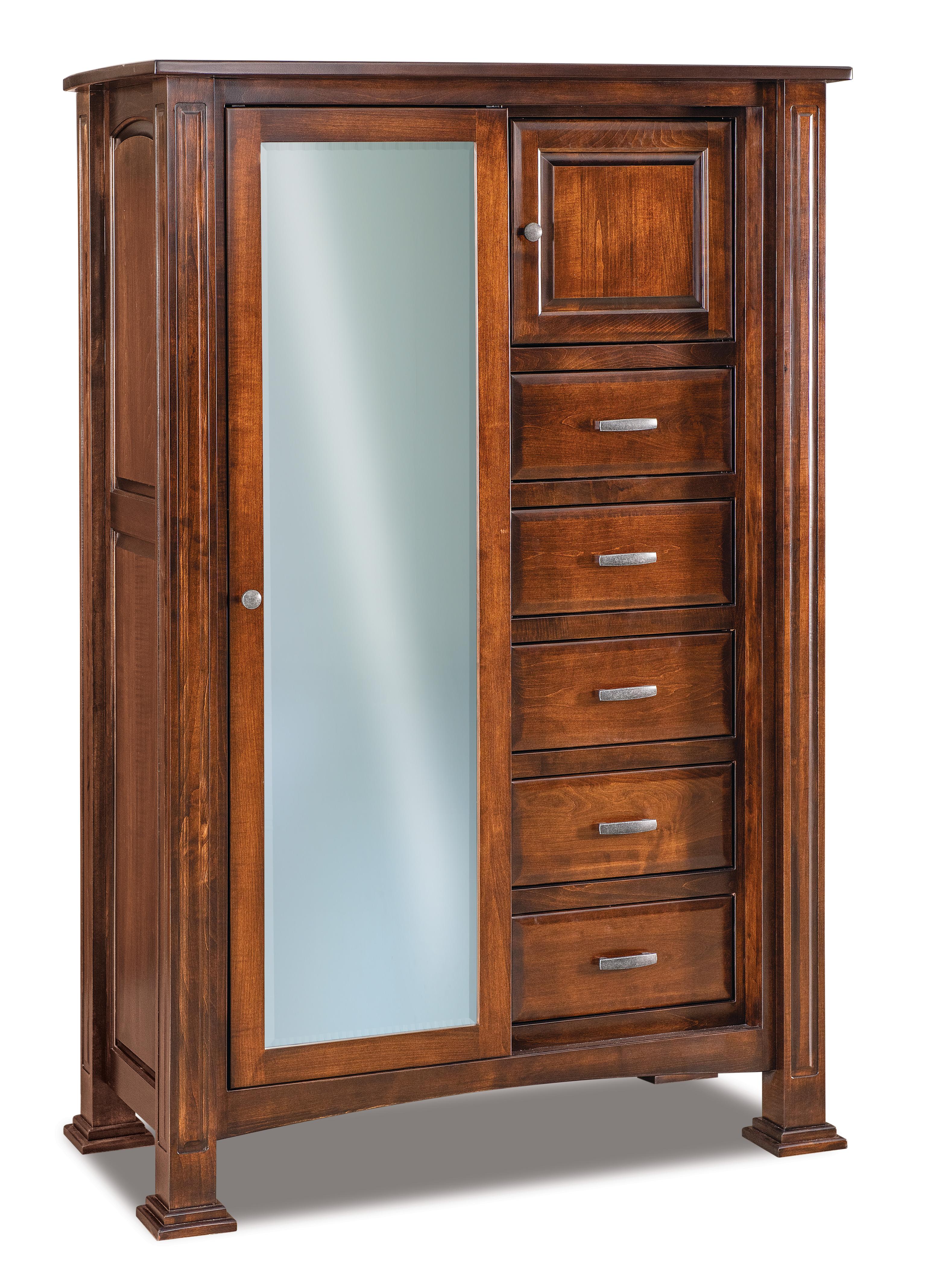 american made amish lexington five drawer one door armoire with full length mirror