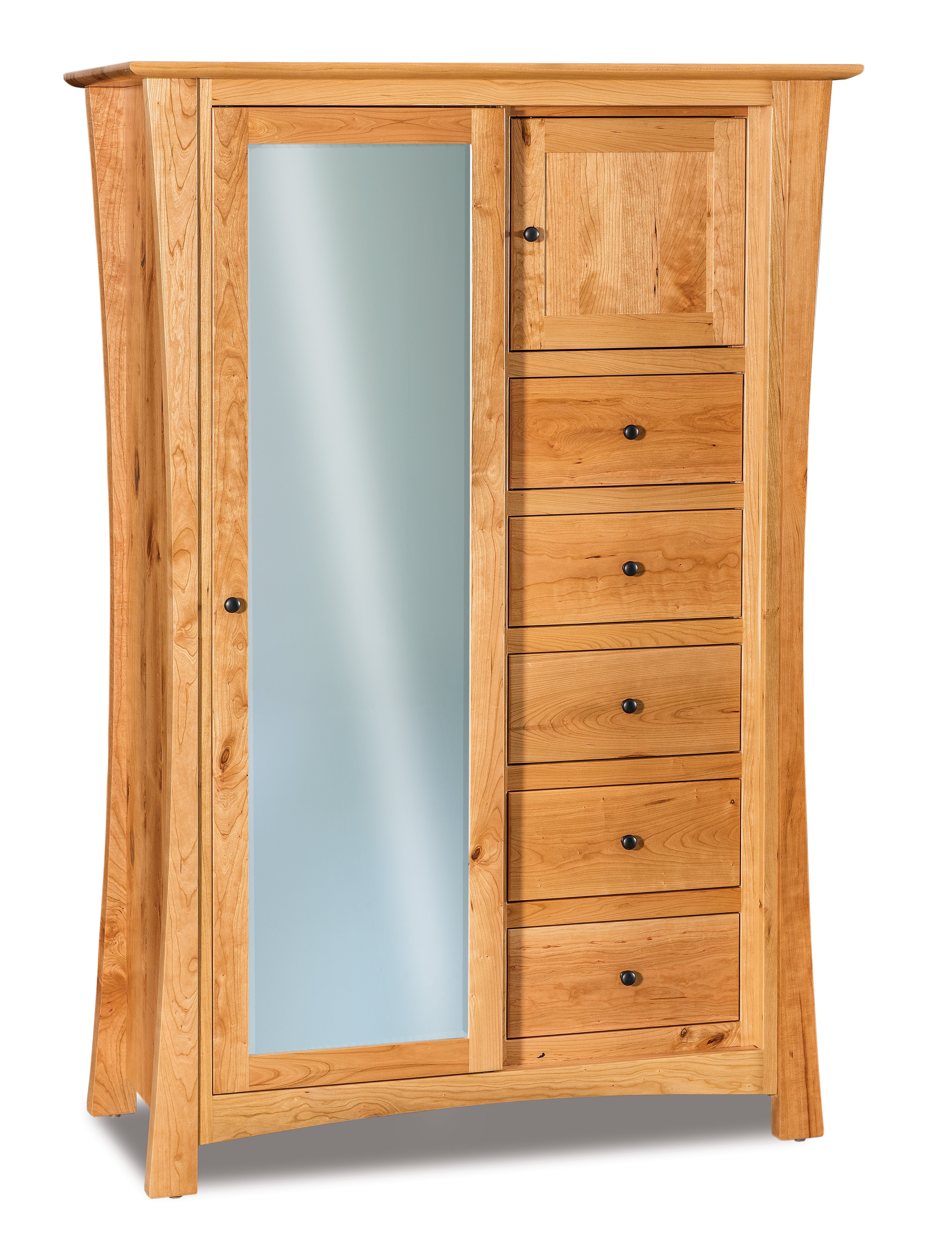 american made amish matison five drawer one door armoire with full length mirror