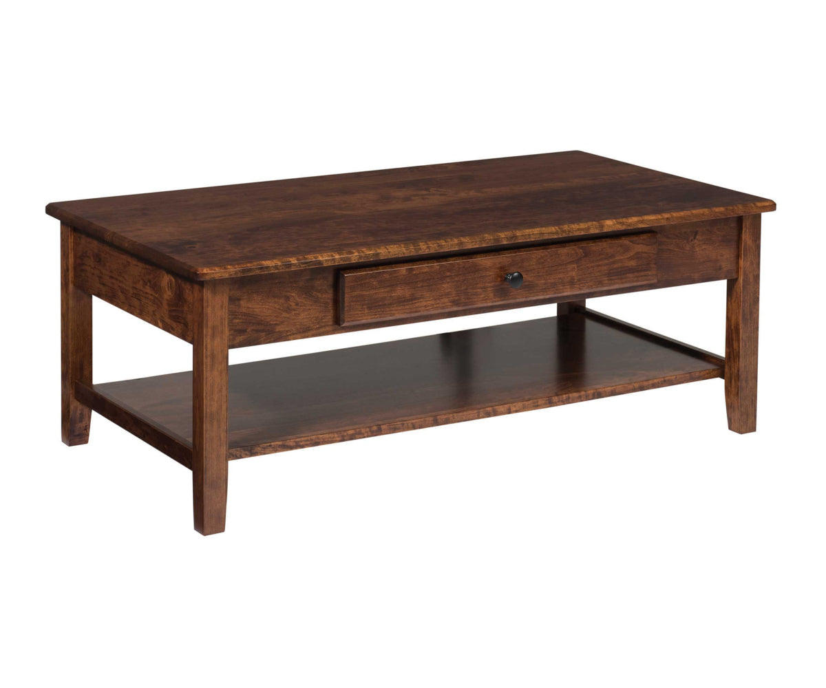 Amish 500-600 Series Coffee Table With One Drawer