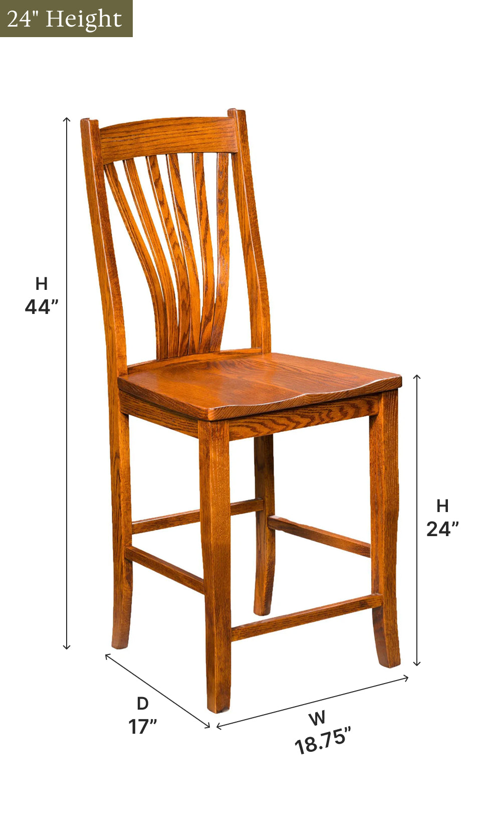 Amish Concord Stationary Bar Chair