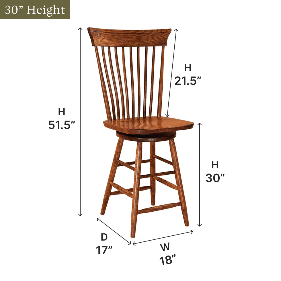 Amish Concord Swivel Bar Chair