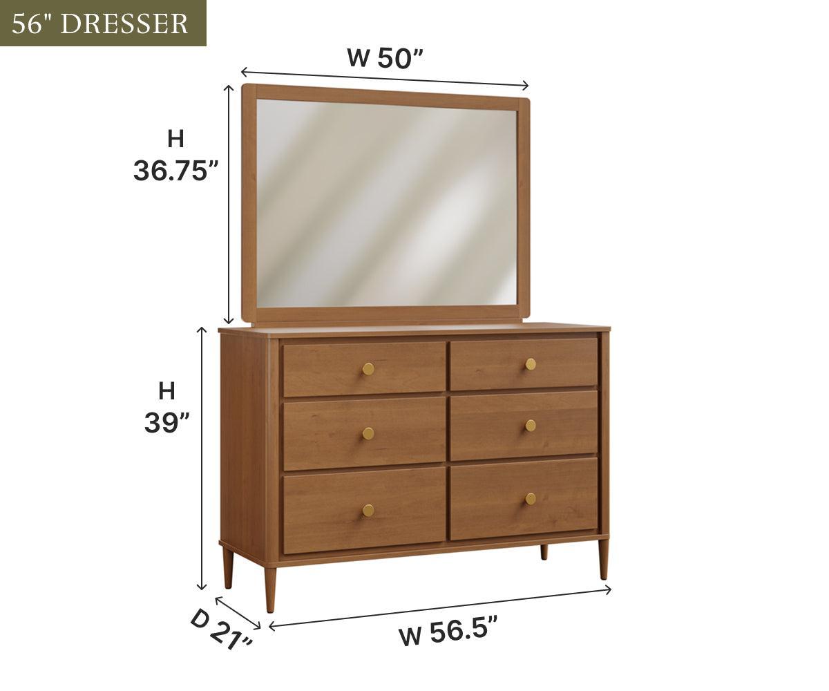 Amish Contour 56" Six Drawer Dresser
