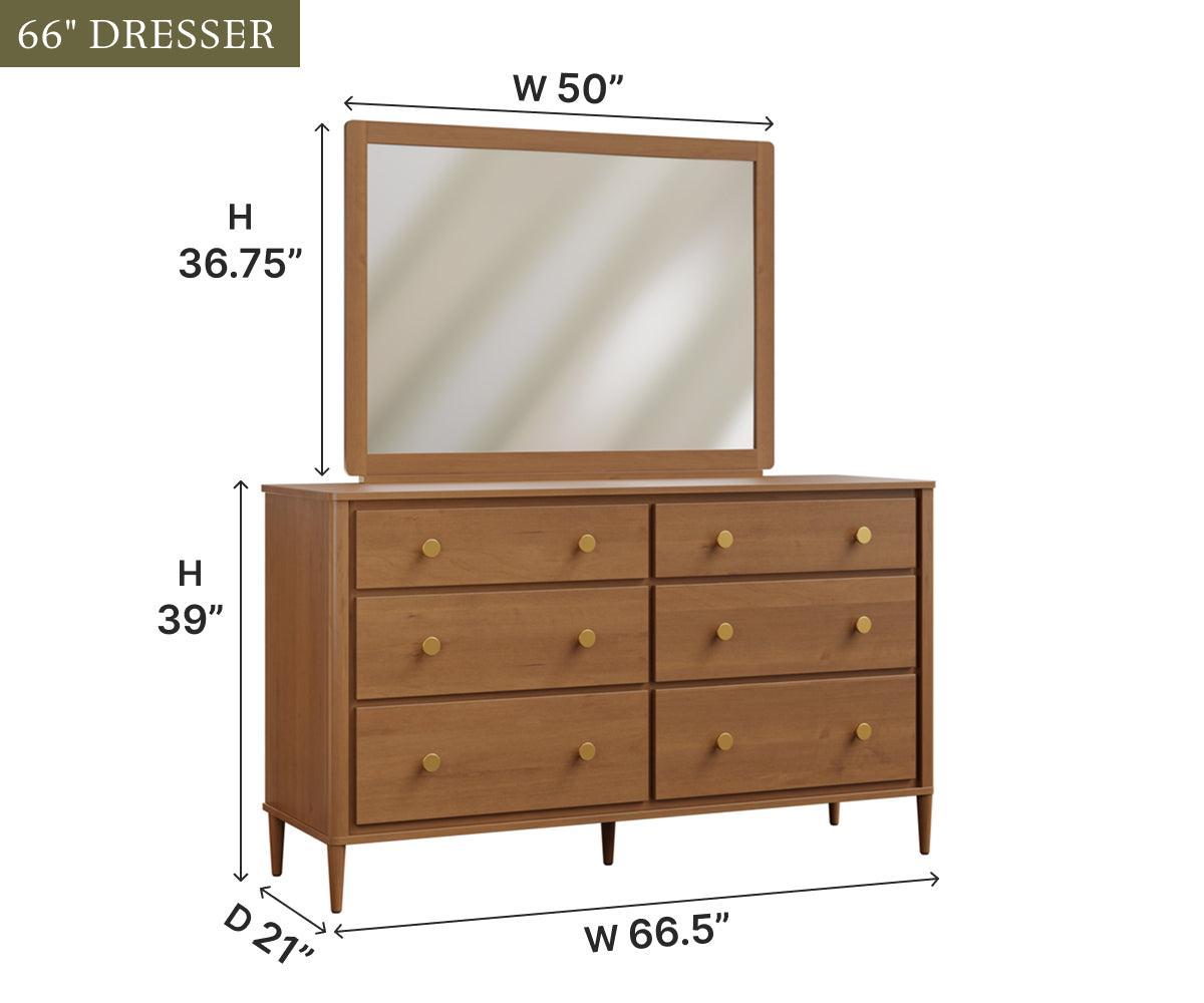 Amish Contour 66" Six Drawer Dresser