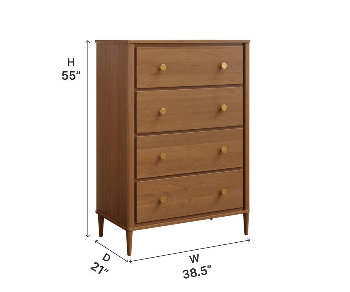 Amish Contour Four Drawer Chest