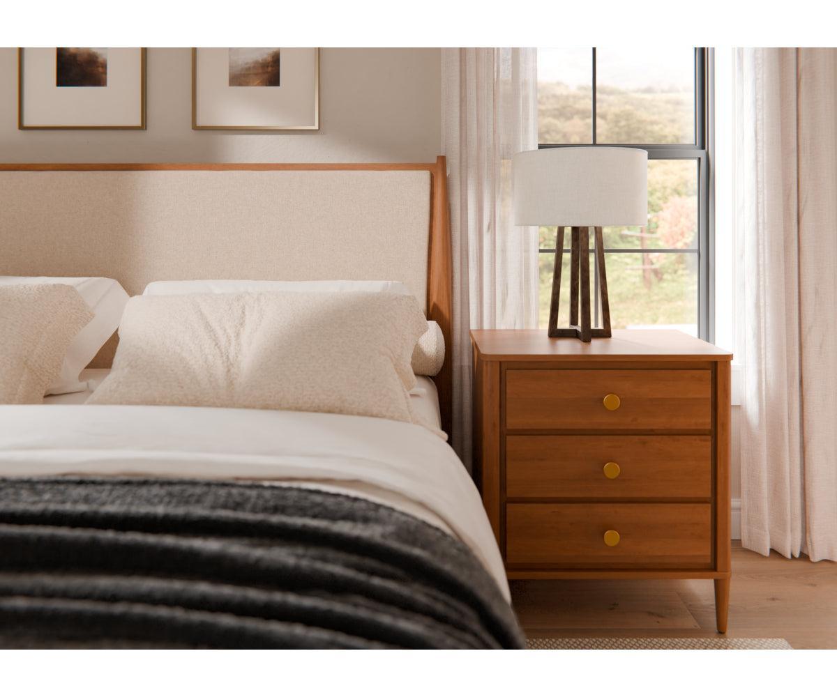 Amish Contour Three Drawer Nightstand