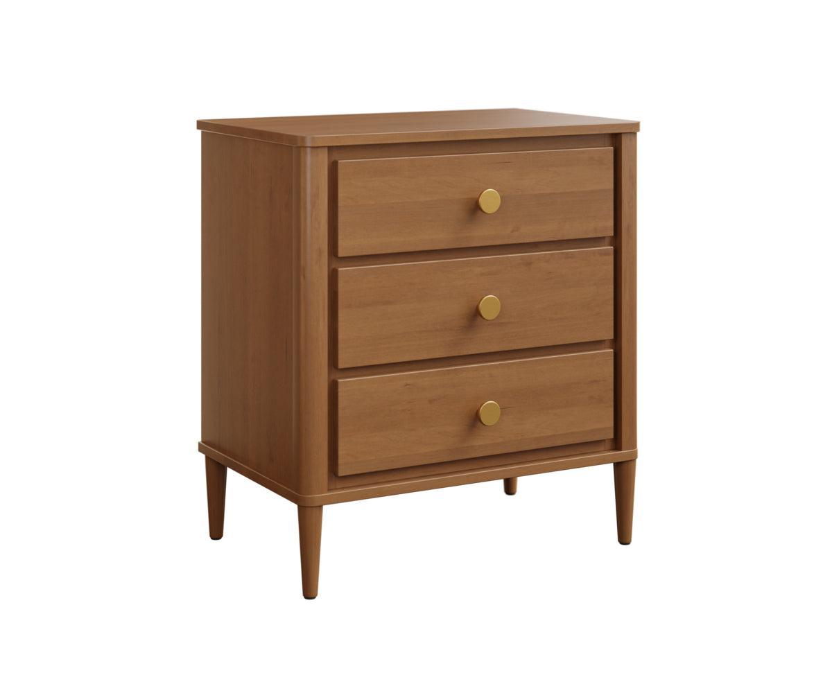 Amish Contour Three Drawer Nightstand
