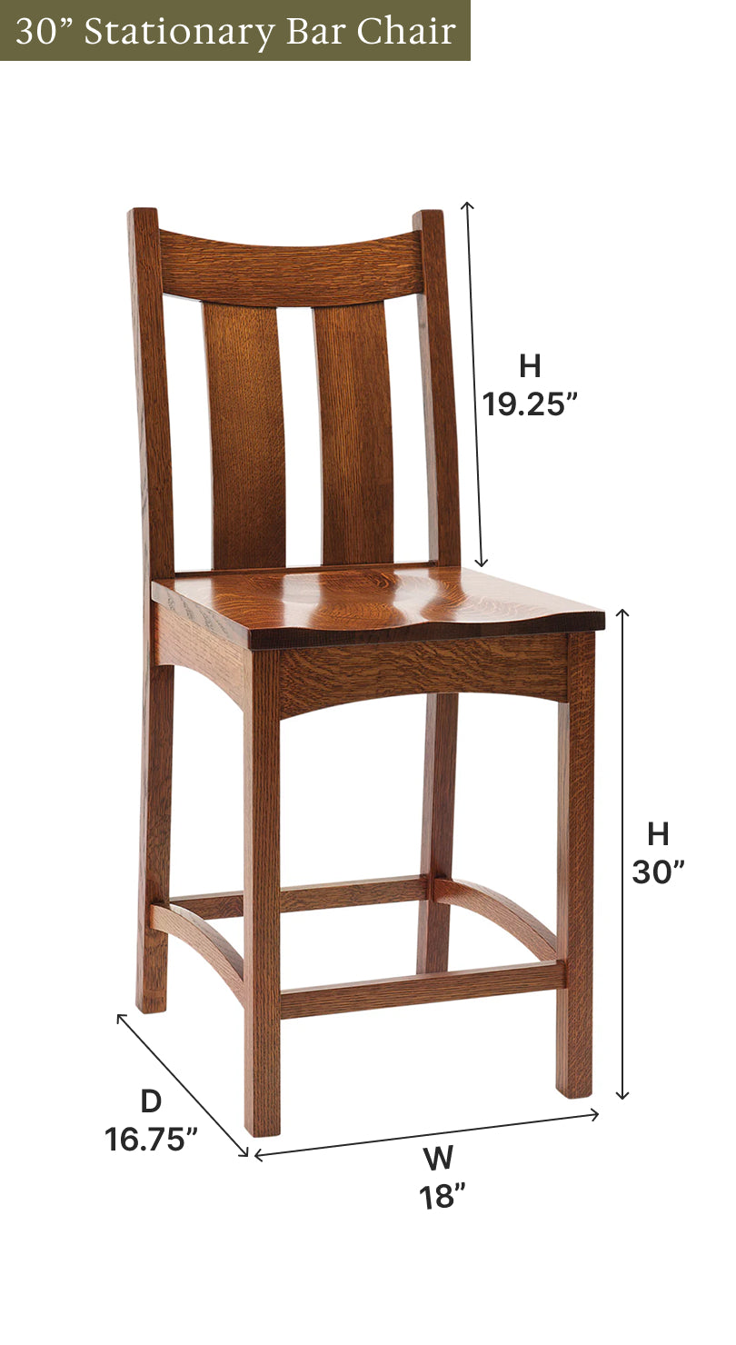 Amish Country Shaker Stationary Bar Chair