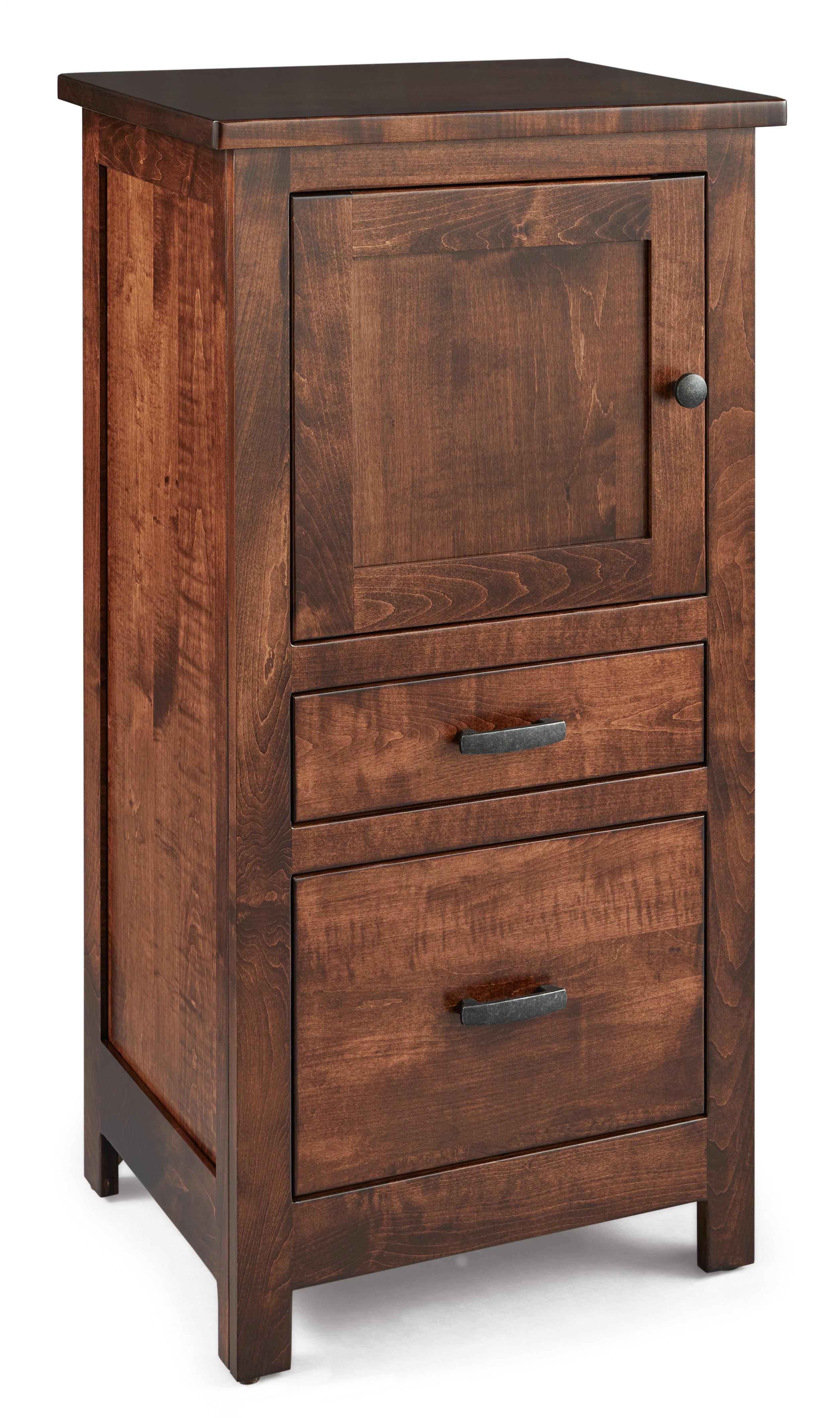 Amish Flush Mission Two Drawer One Door CPAP Nightstand