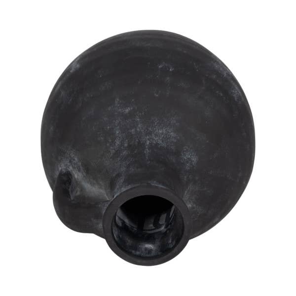 Black Weathered Terracotta Jug with Handle
