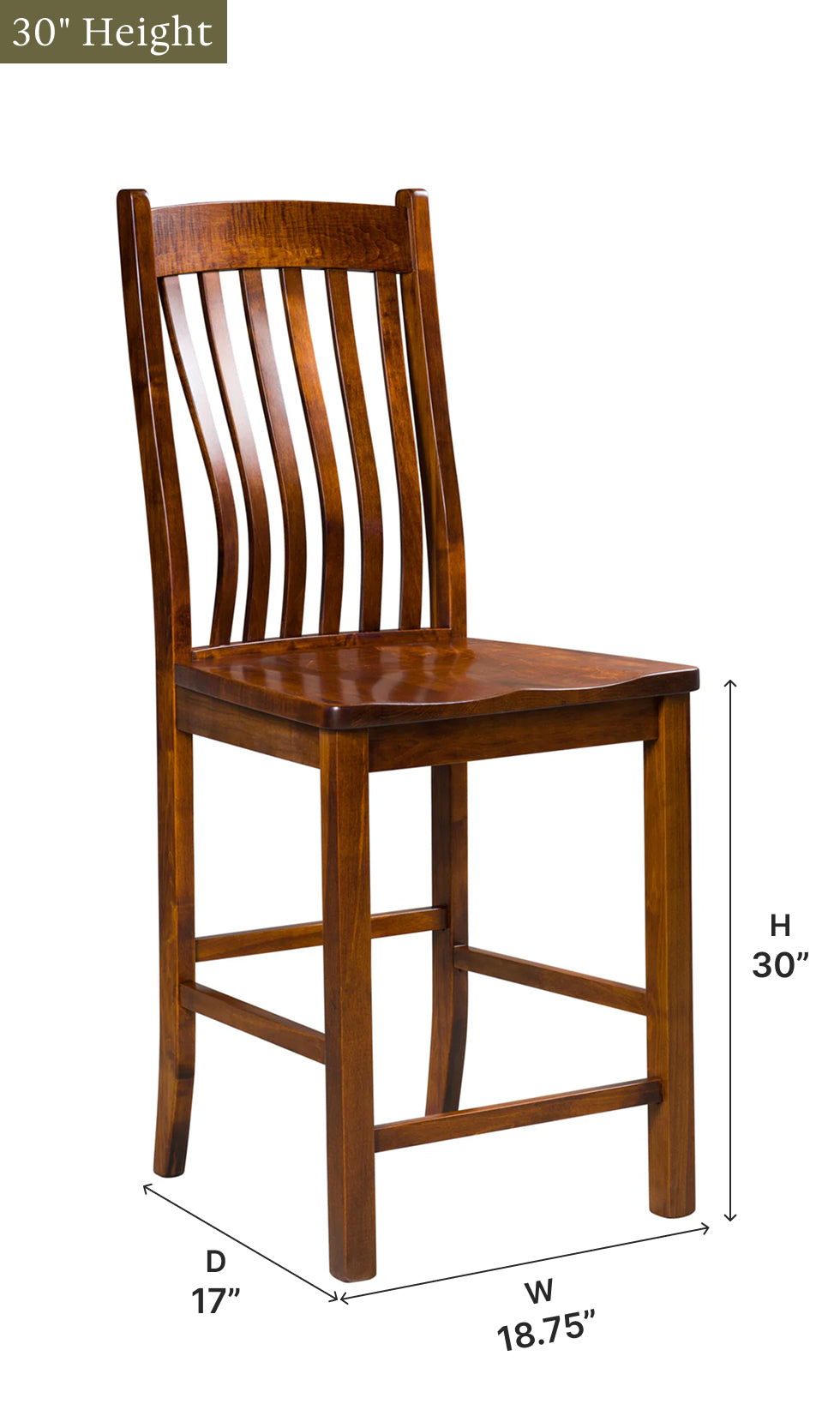 Amish Delilah Stationary Bar Chair