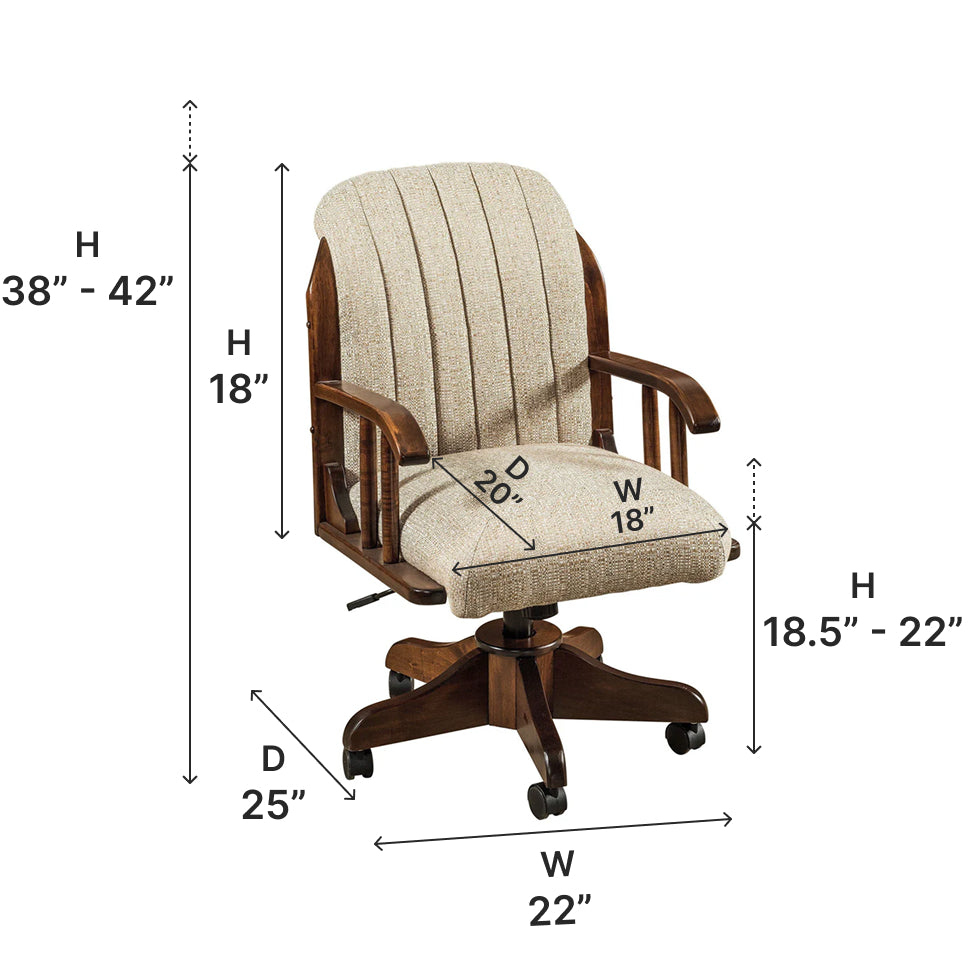 Amish Delray Desk Chair - Thumbnail 2