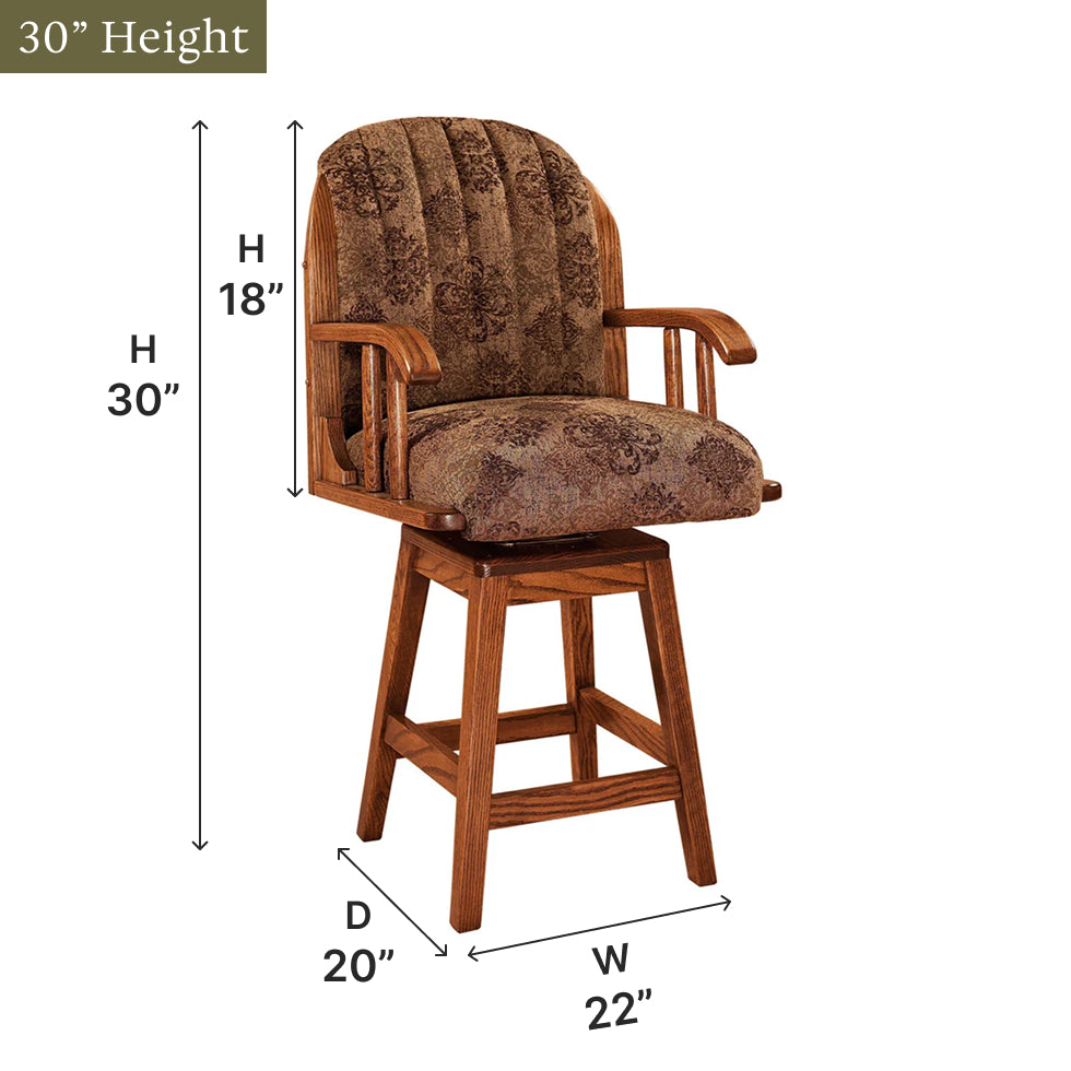 Amish Delray Swivel Bar Chair