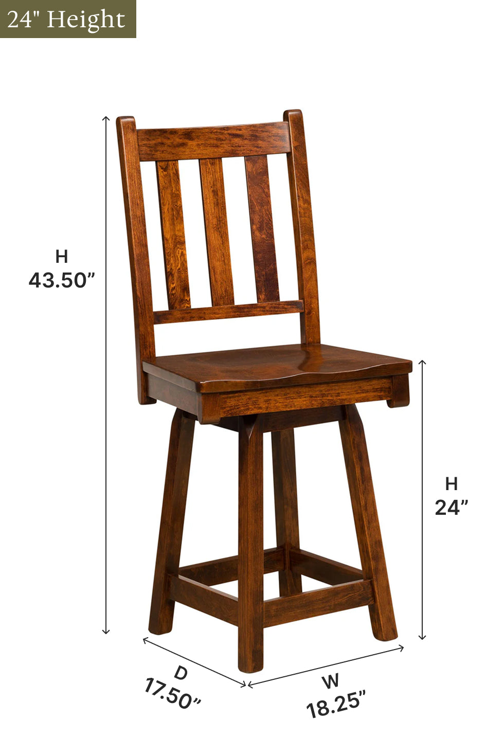 Amish Denver Swivel Bar Chair