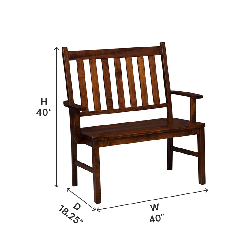 Amish Denver Bench-Dining Bench-The Amish House