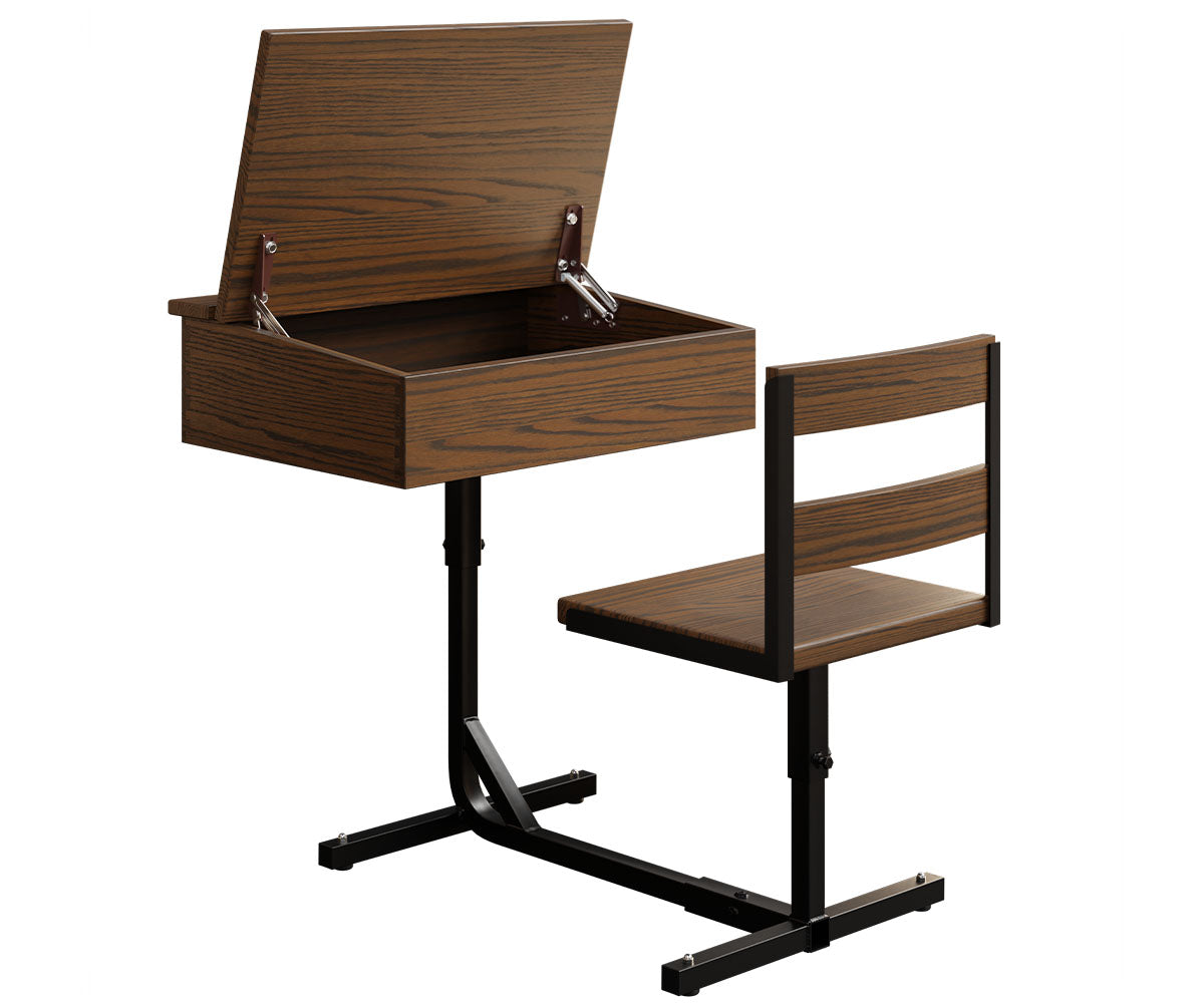amish school desk in oak