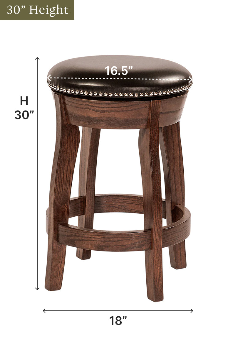 Amish Dillon Swivel Bar Stool with Meribeth Tops