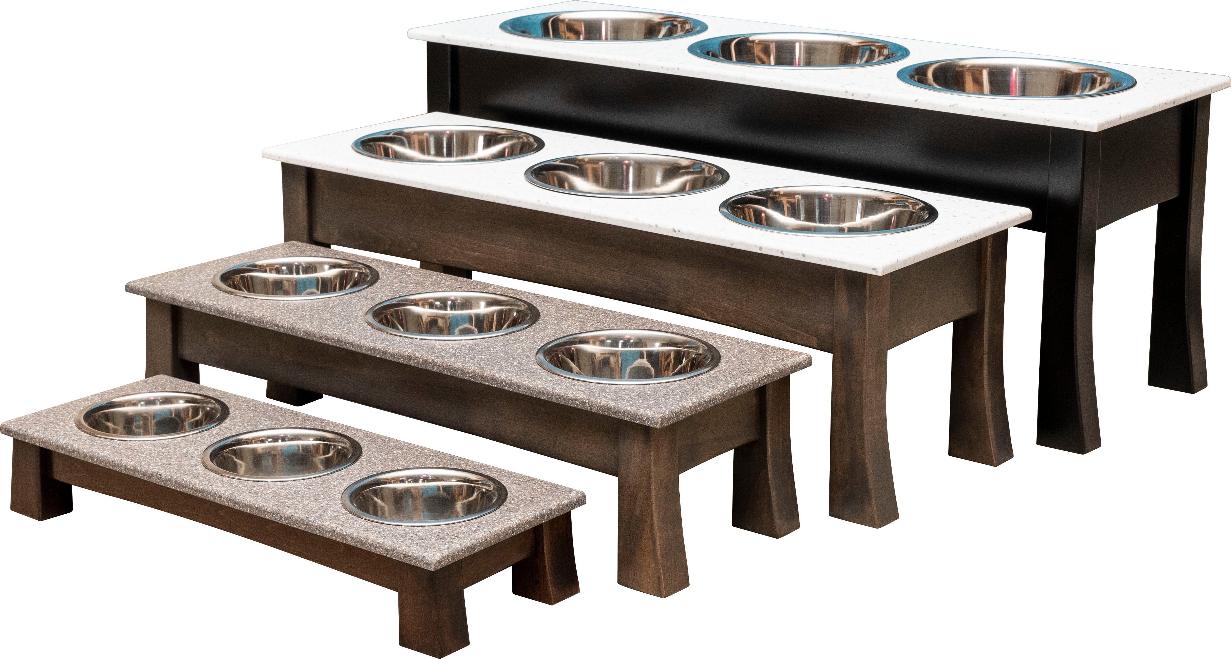 american made springville triple bowl pet feeding station all sizes