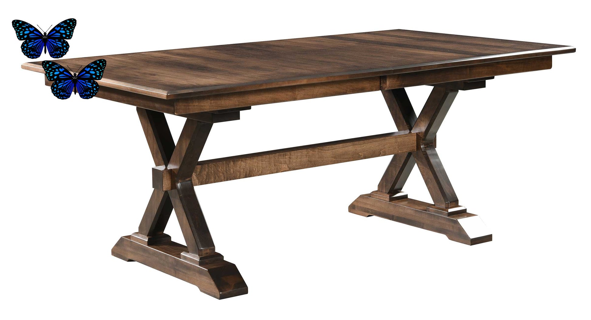 amish dining table york double pedestal