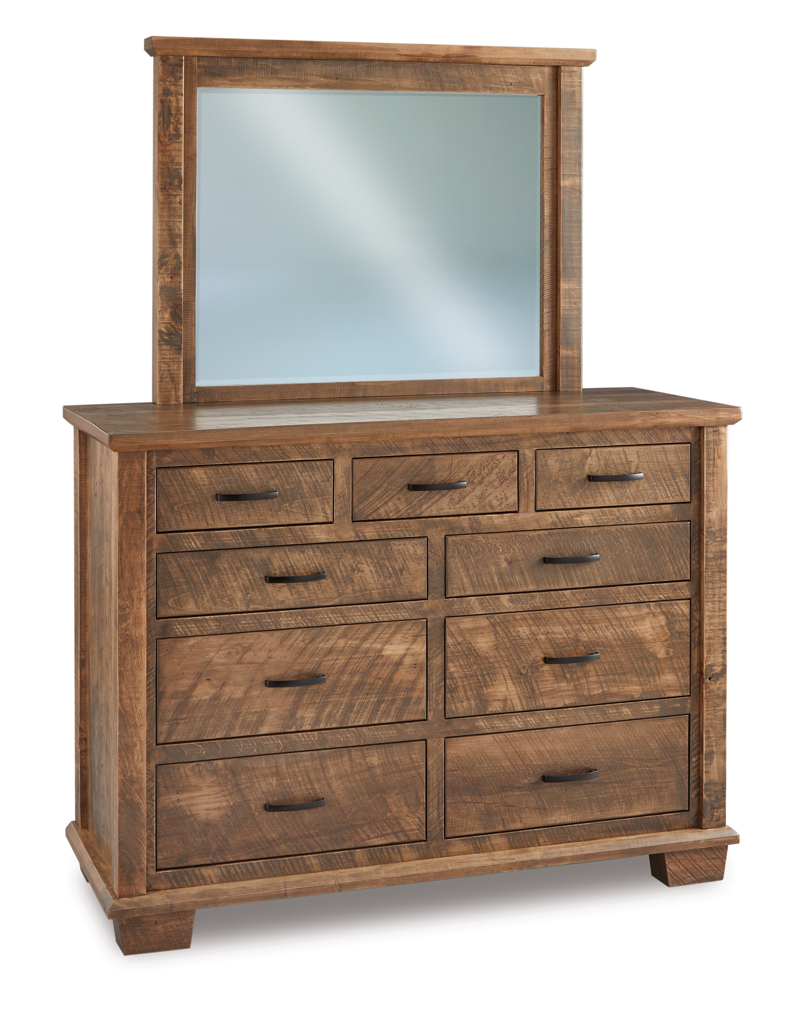 american made amish burlington nine drawer dresser with mirror