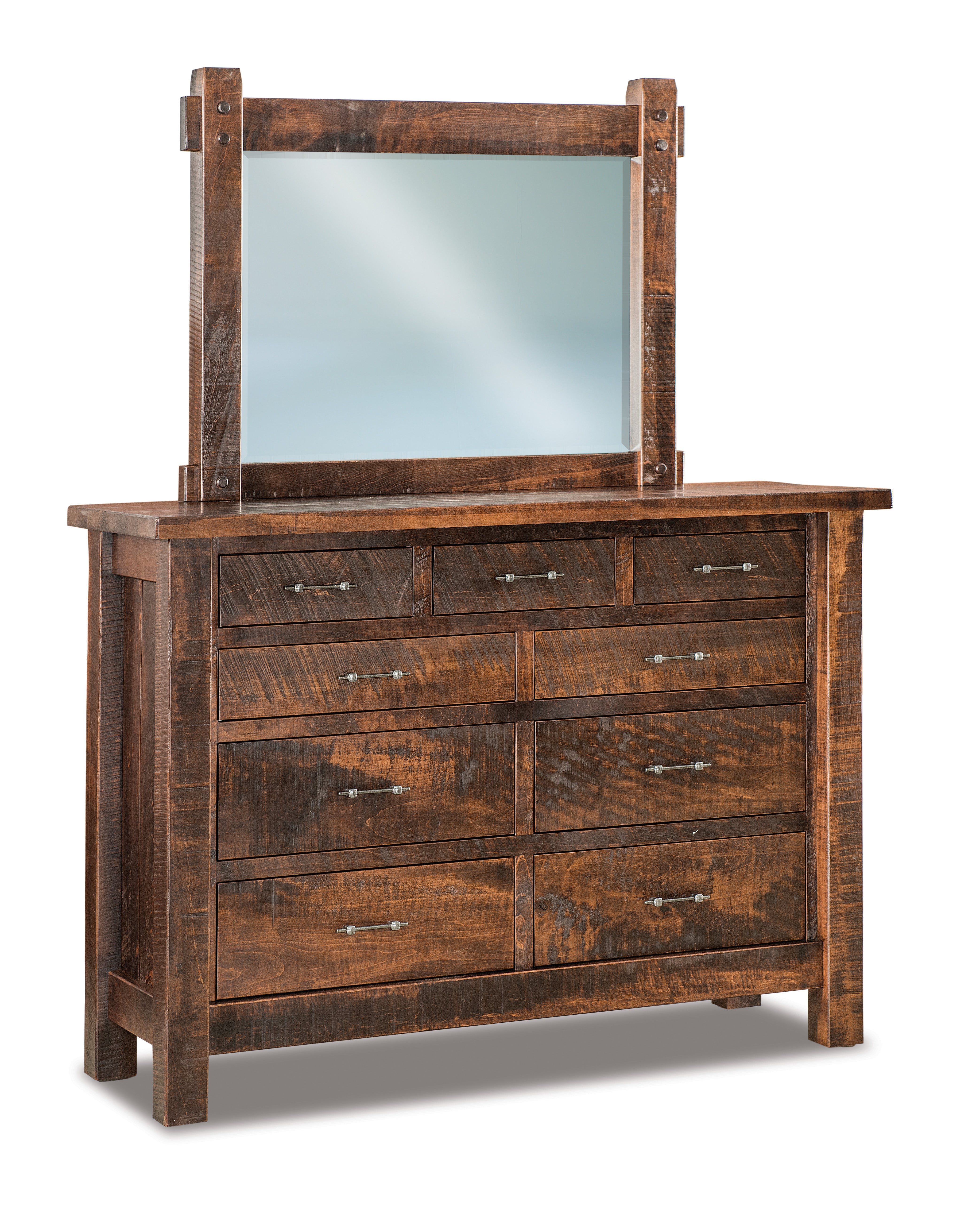 american made amish yellowstone nine drawer dresser with mirror