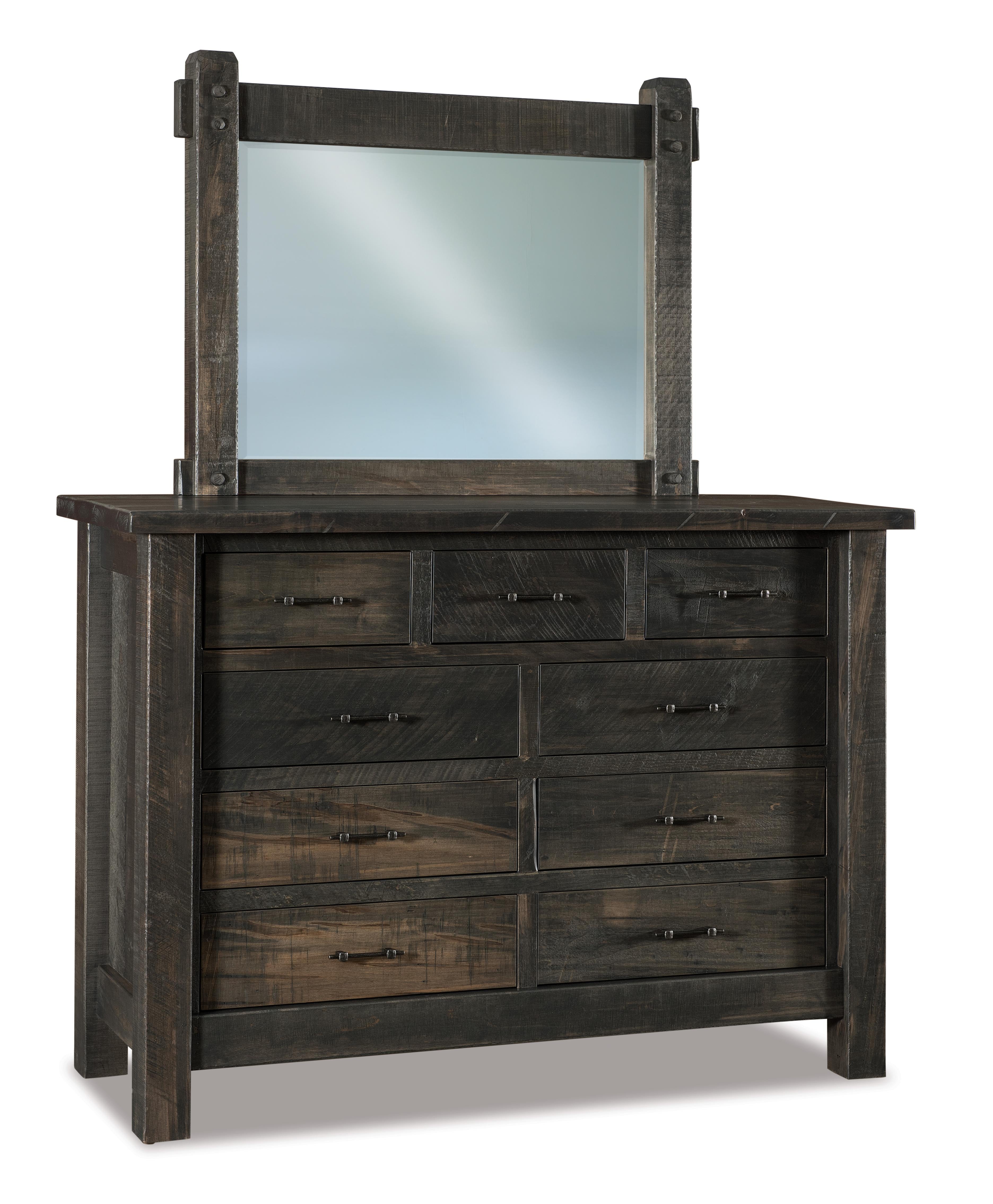 american made amish yellowstone nine drawer dresser with mirror