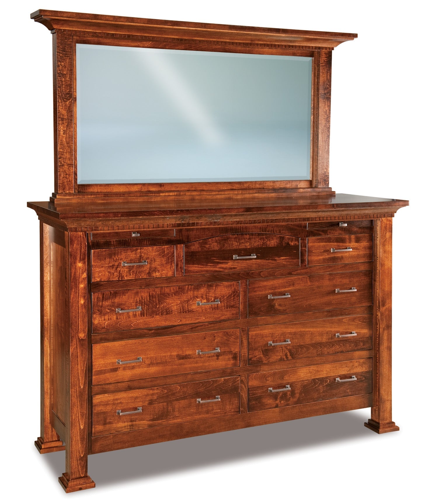 amish empire nine drawer dresser with mirror