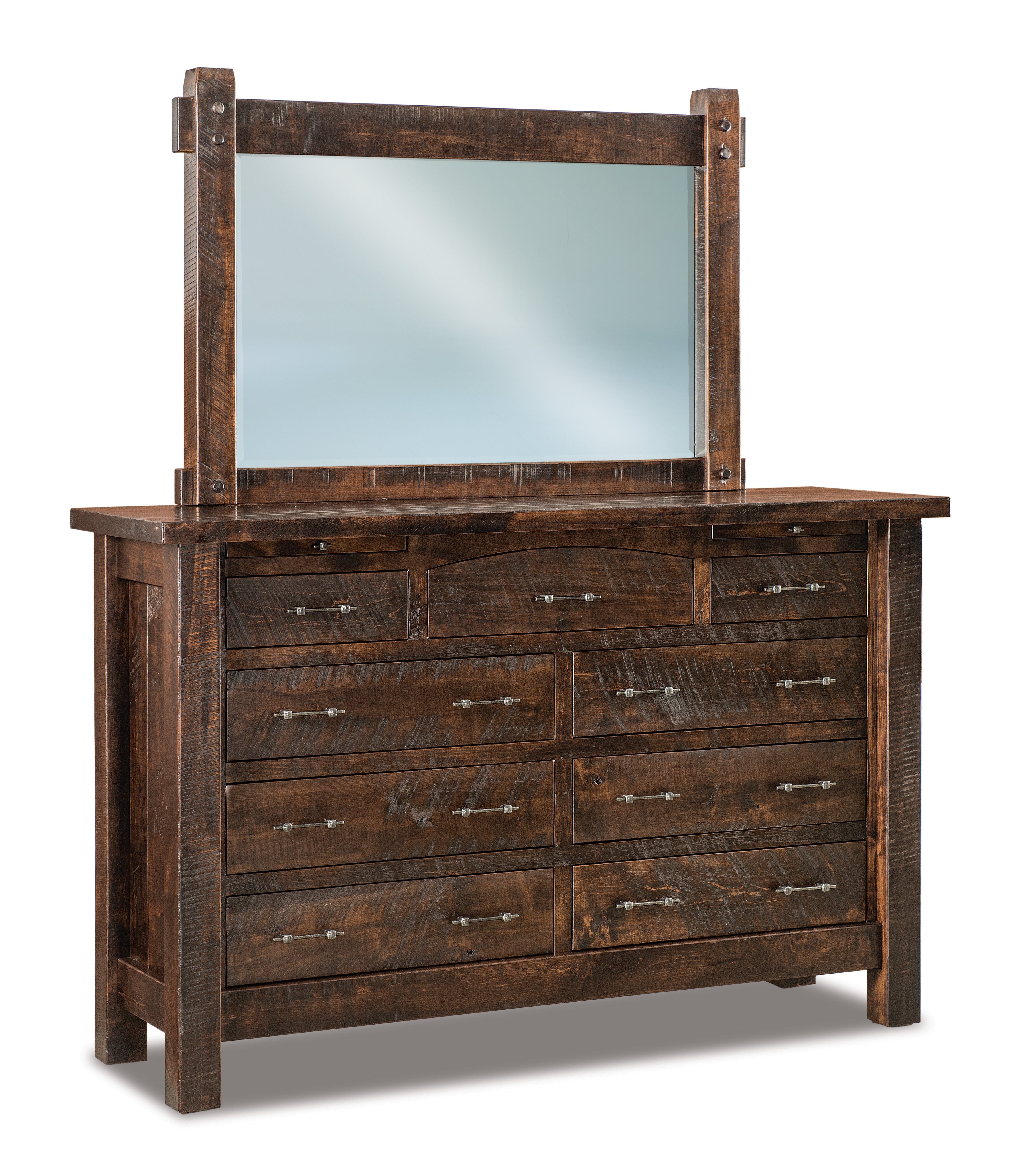 american made amish yellowstone nine drawer dresser with mirror