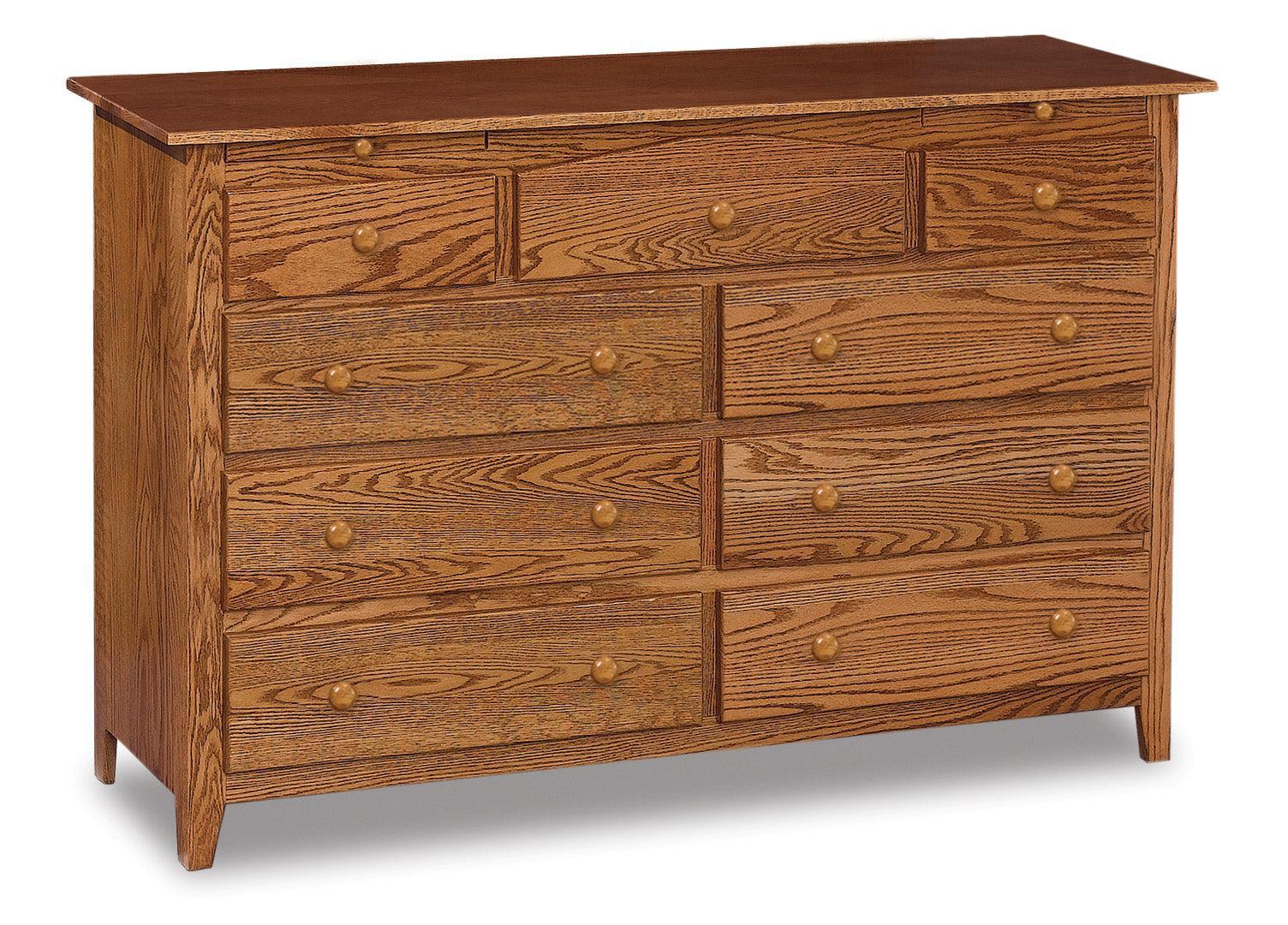 american made amish shaker nine drawer dresser 