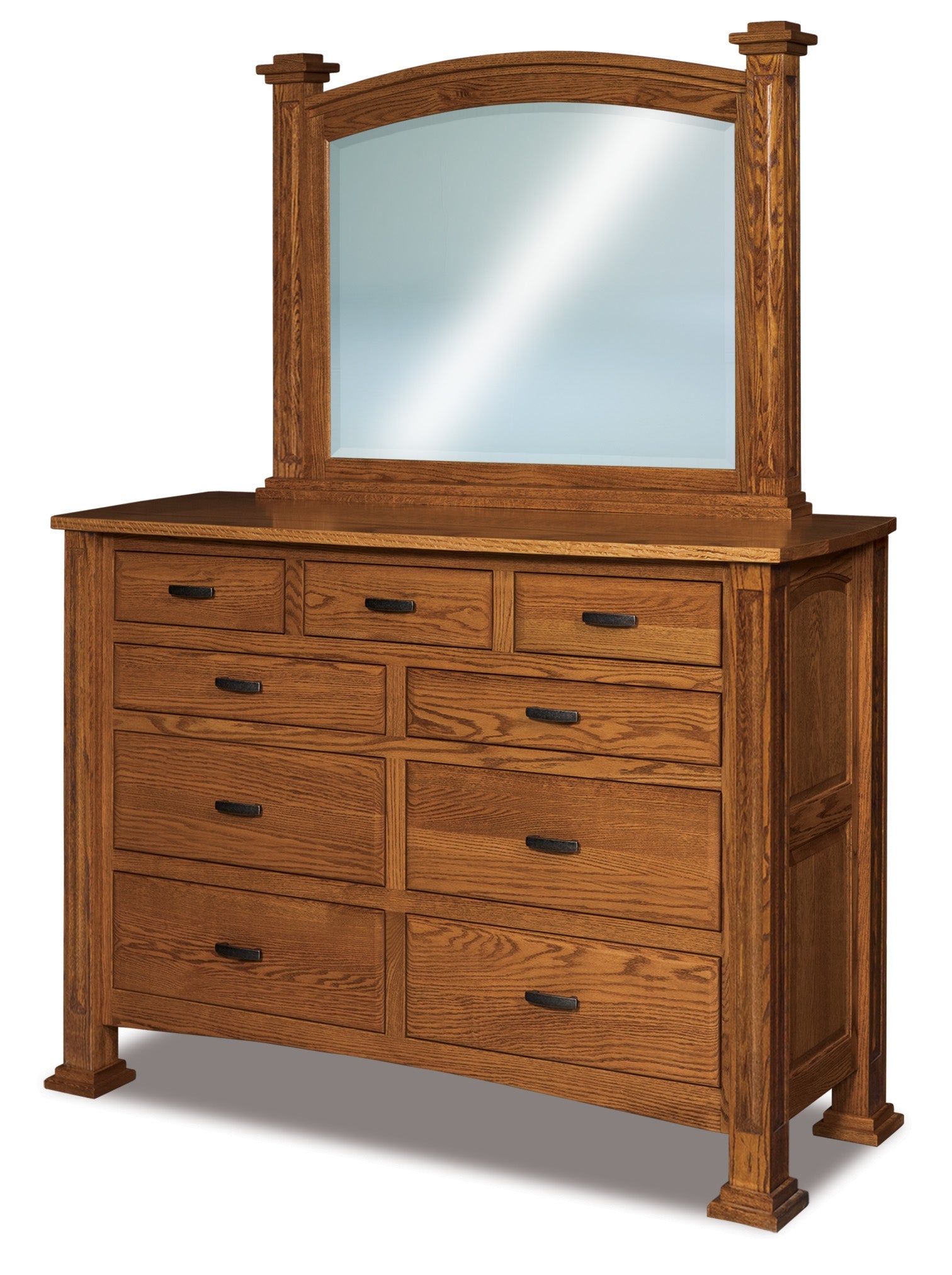 american made amish lexington nine drawer dresser with mirror