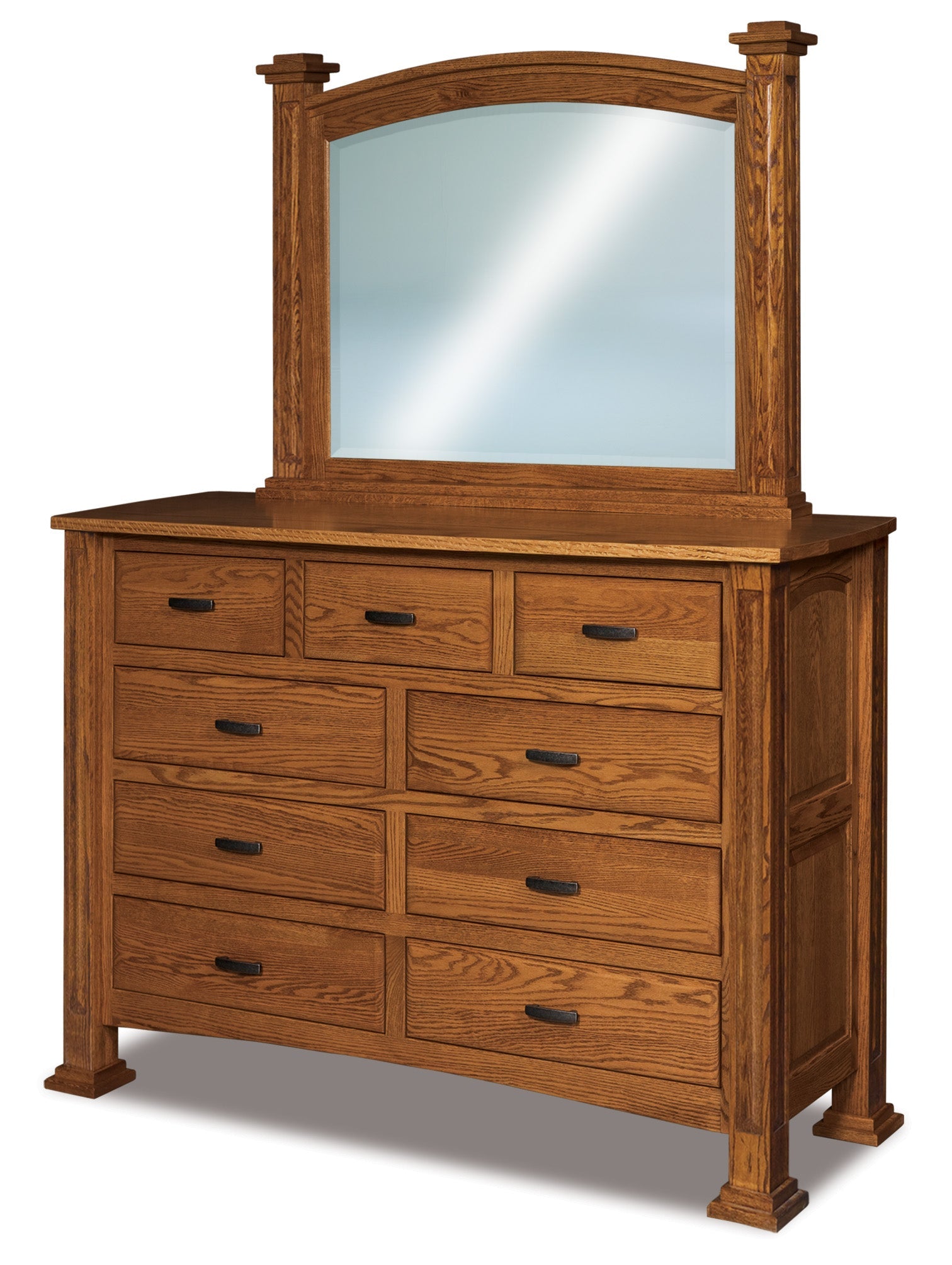 american made amish lexington nine drawer dresser with mirror