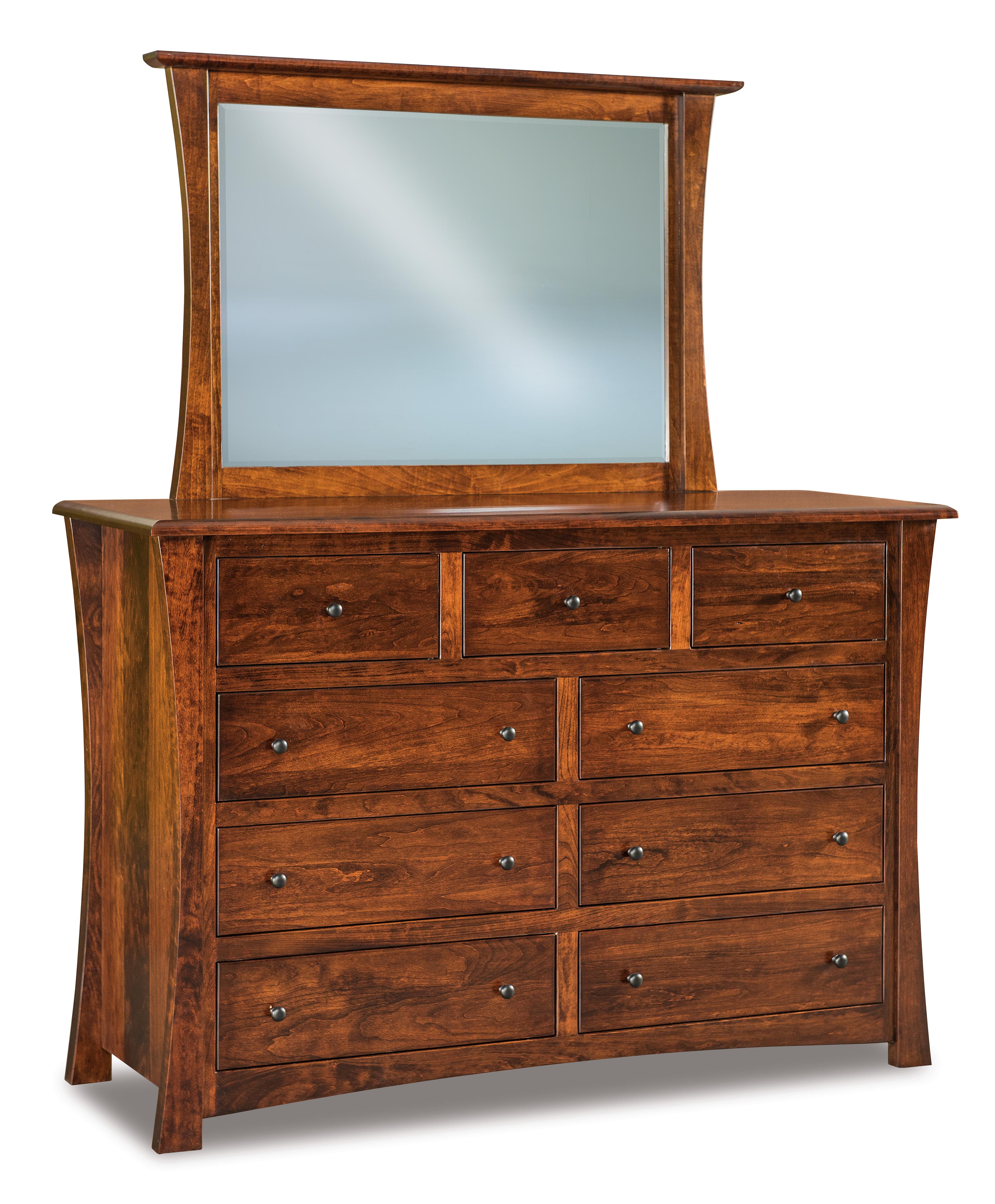 american made amish matison nine drawer dresser with mirror