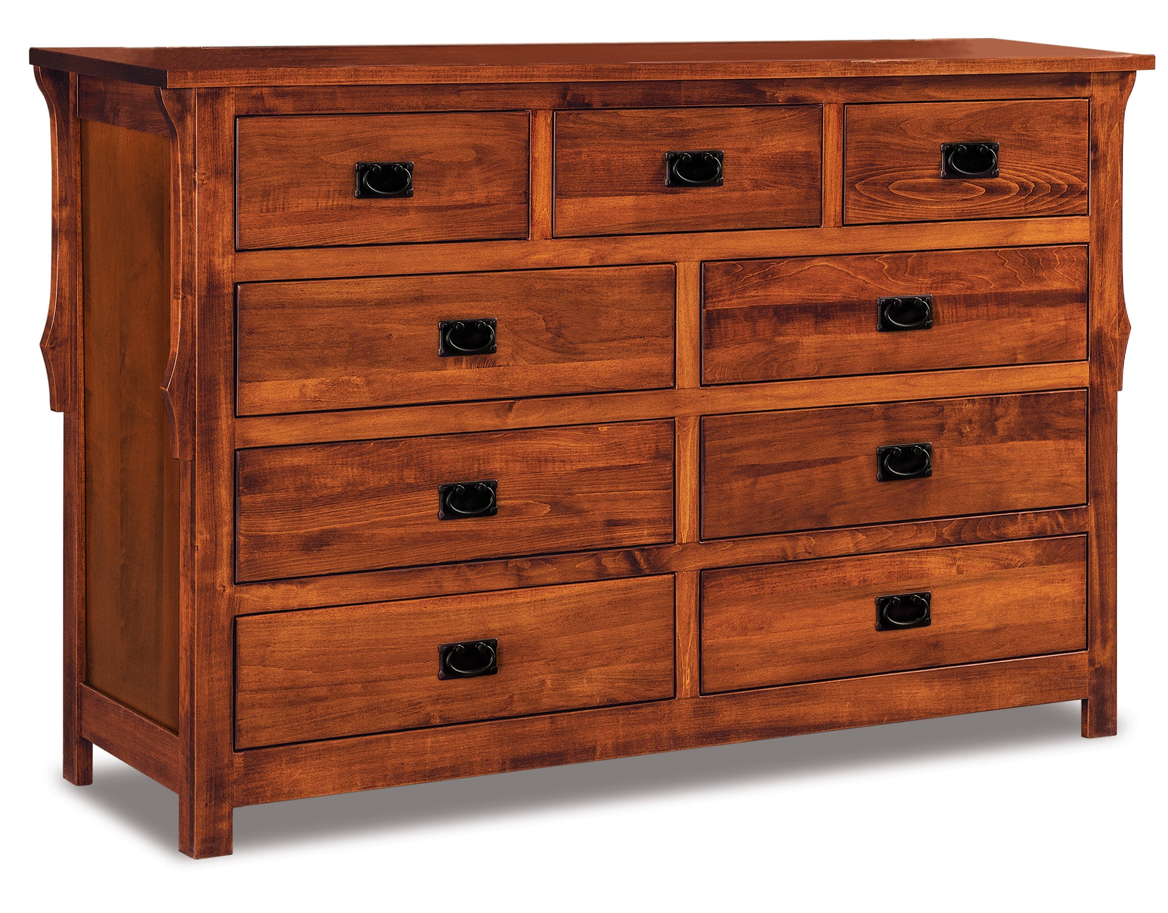 Amish Stick Mission Nine Drawer Dresser