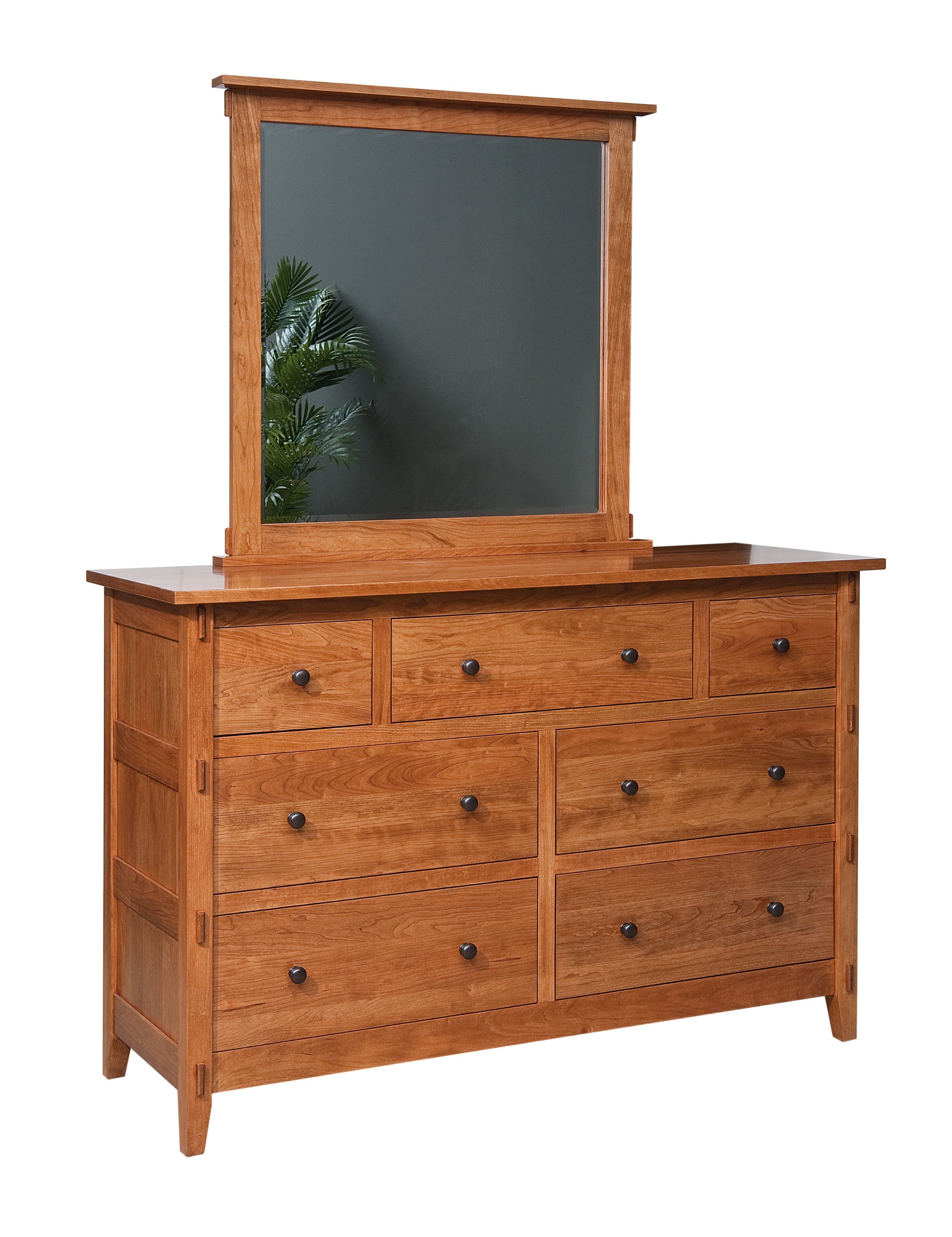 american made amish bungalow seven drawer dresser with mirror