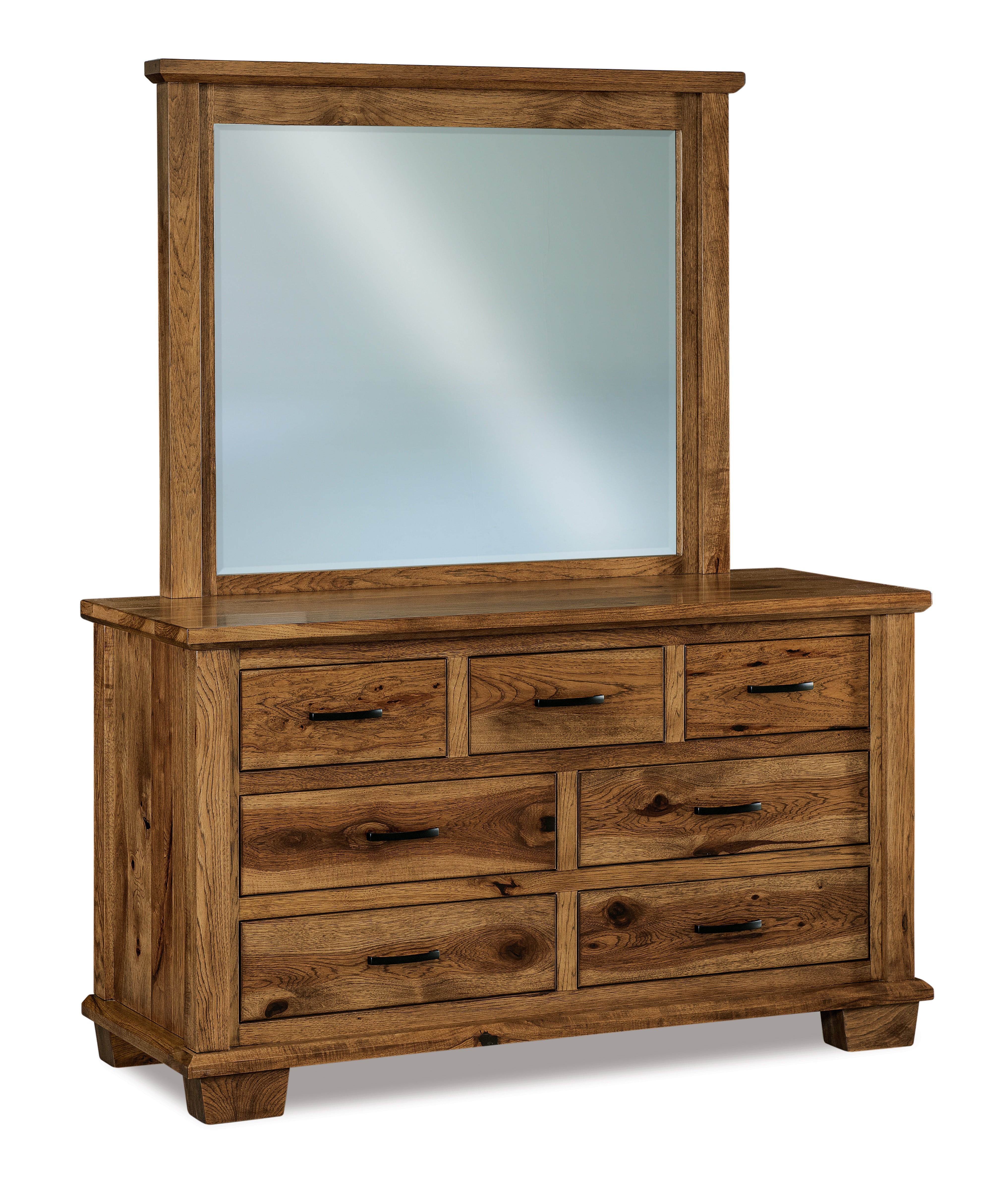 american made amish burlington seven drawer dresser with mirror