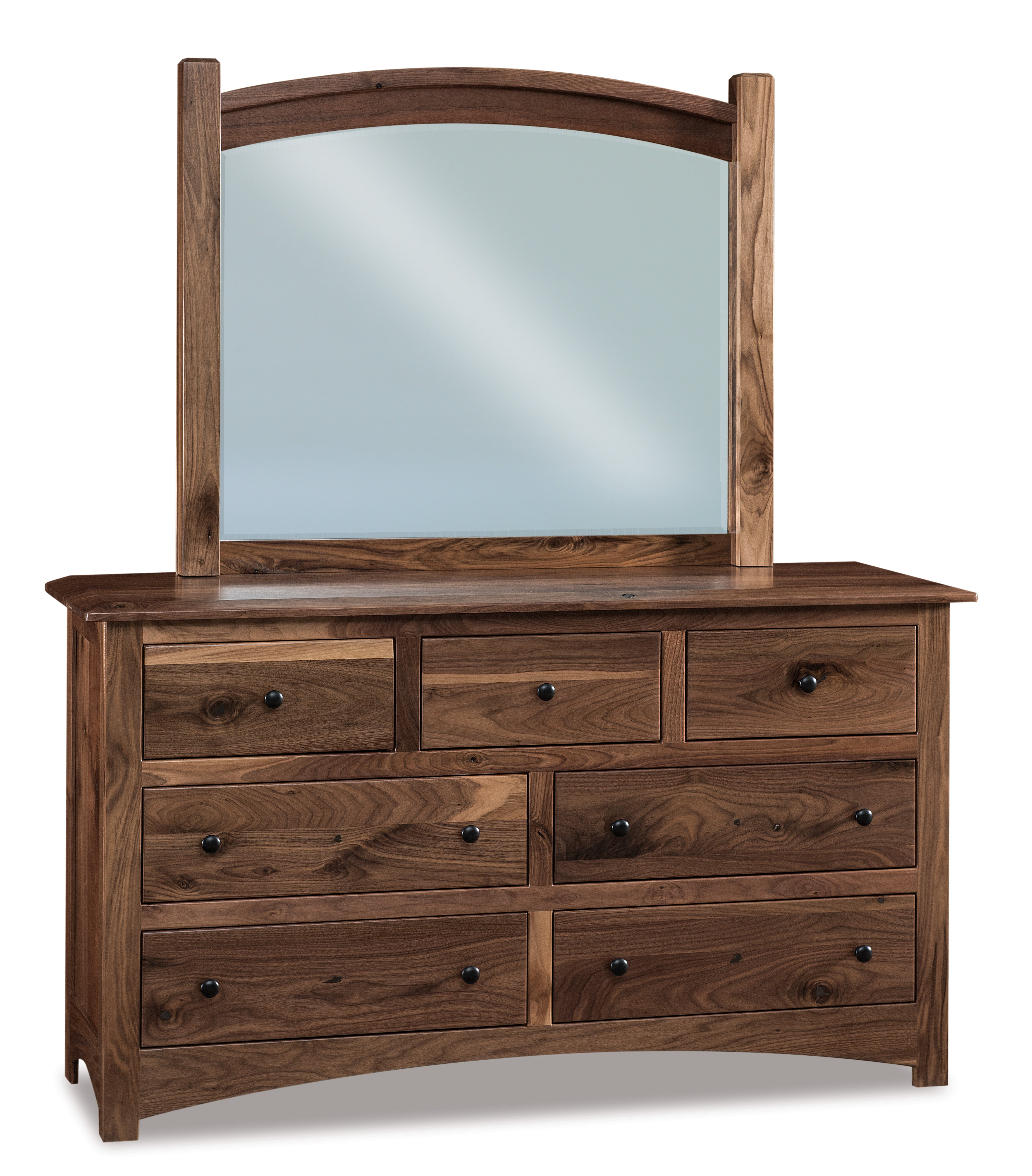 american made amish finland seven drawer dresser with mirror