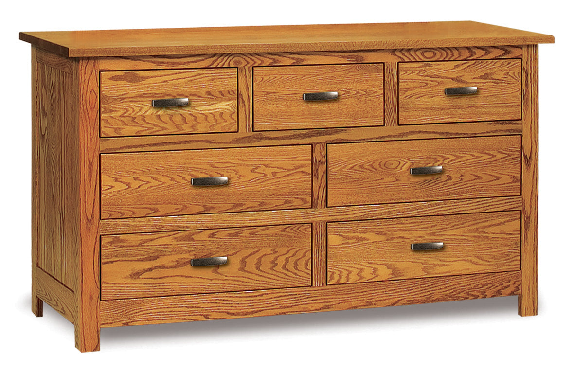 Amish Flush Mission Seven Drawer Dresser