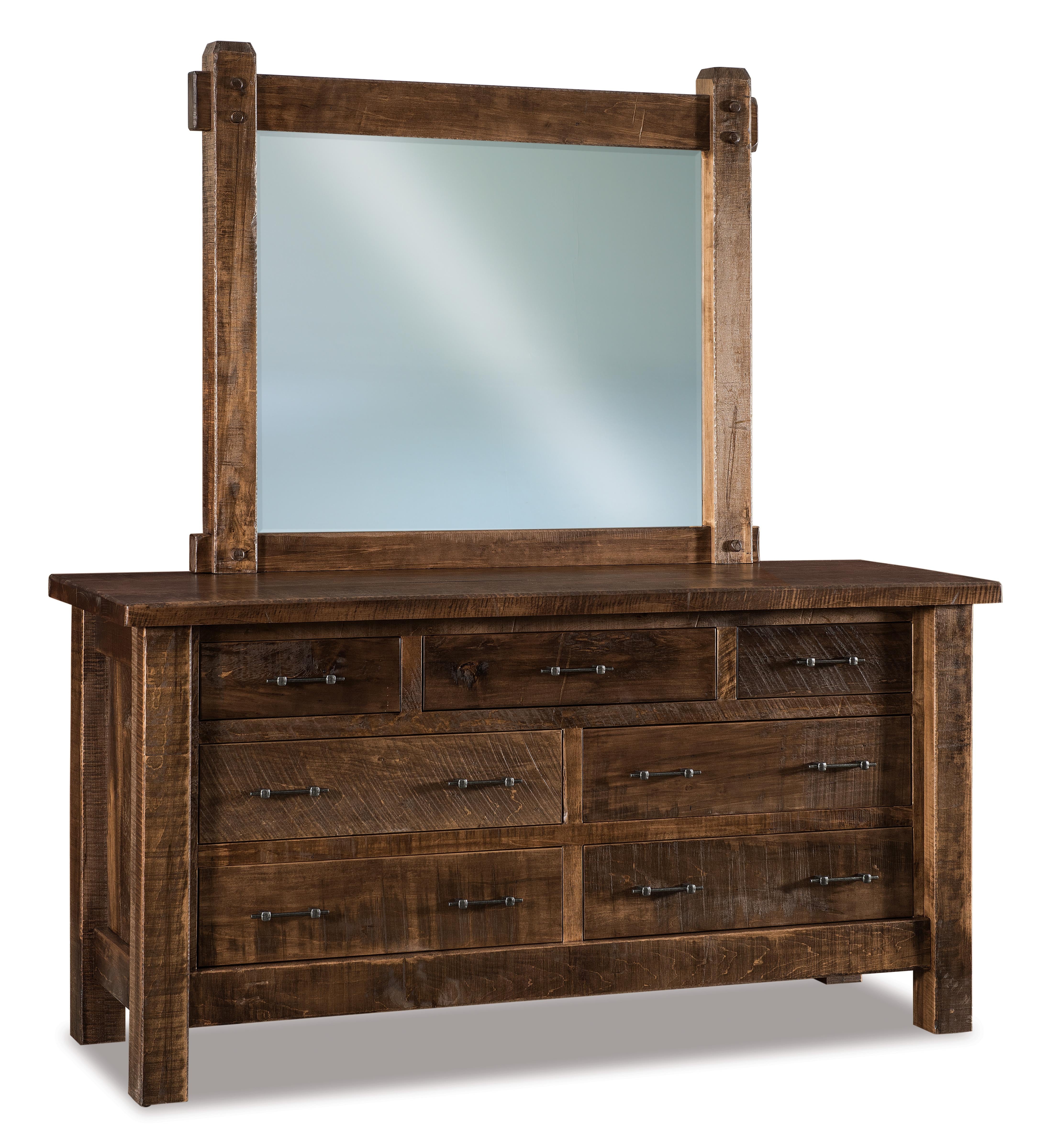 american made amish yellowstone seven drawer dresser with mirror